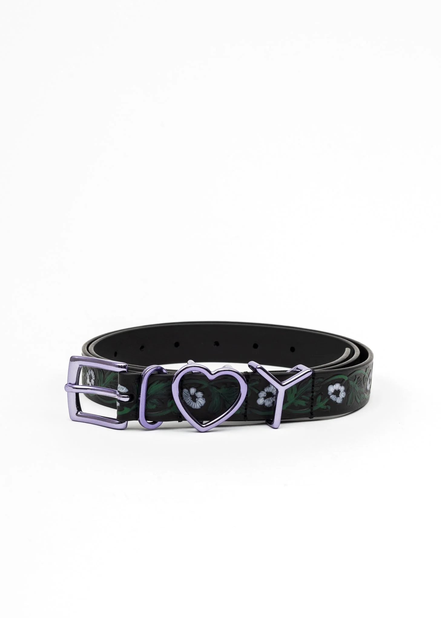 Black And Purple FLORAL Y HEART Belt - Image 6