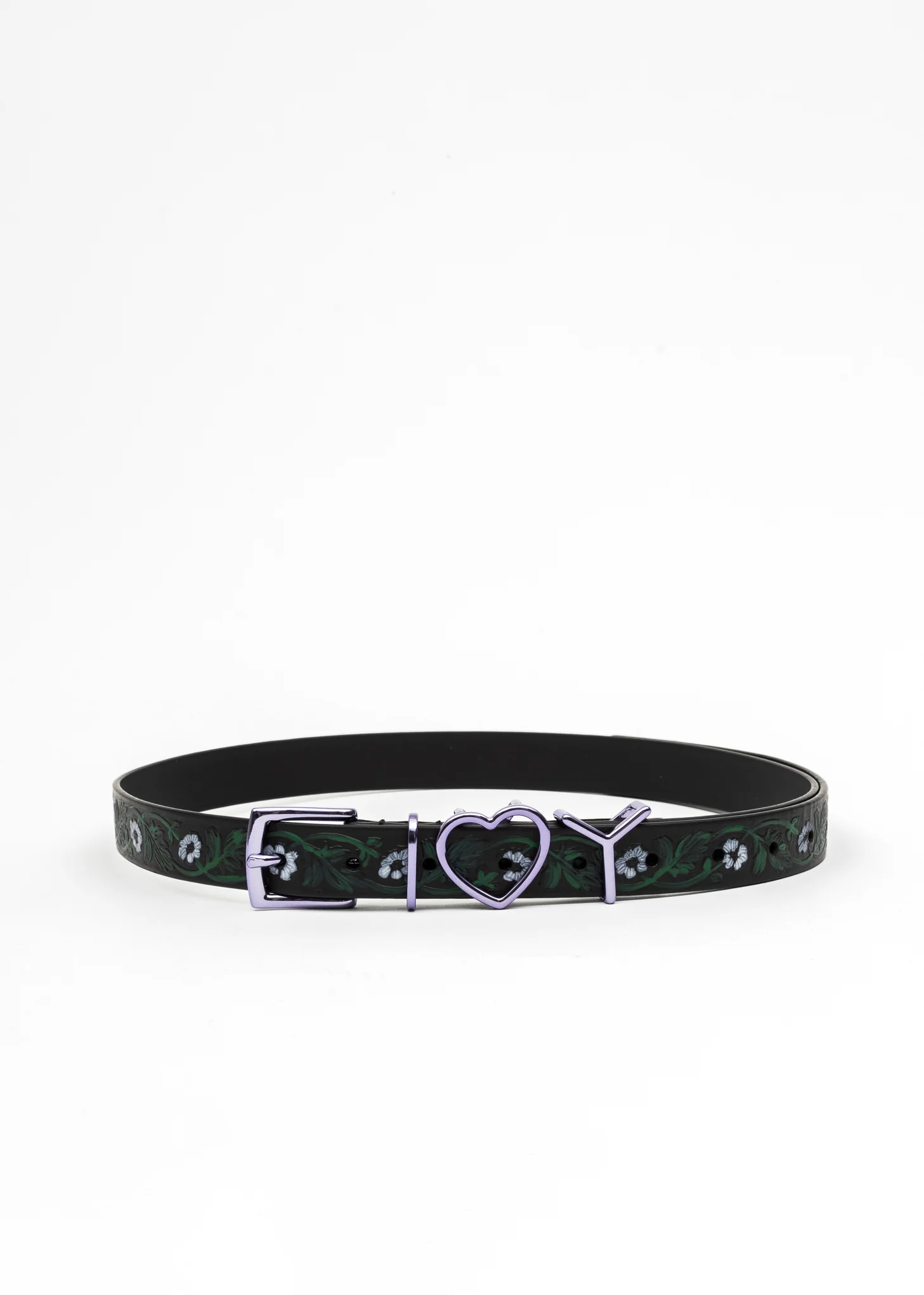 Black And Purple FLORAL Y HEART Belt