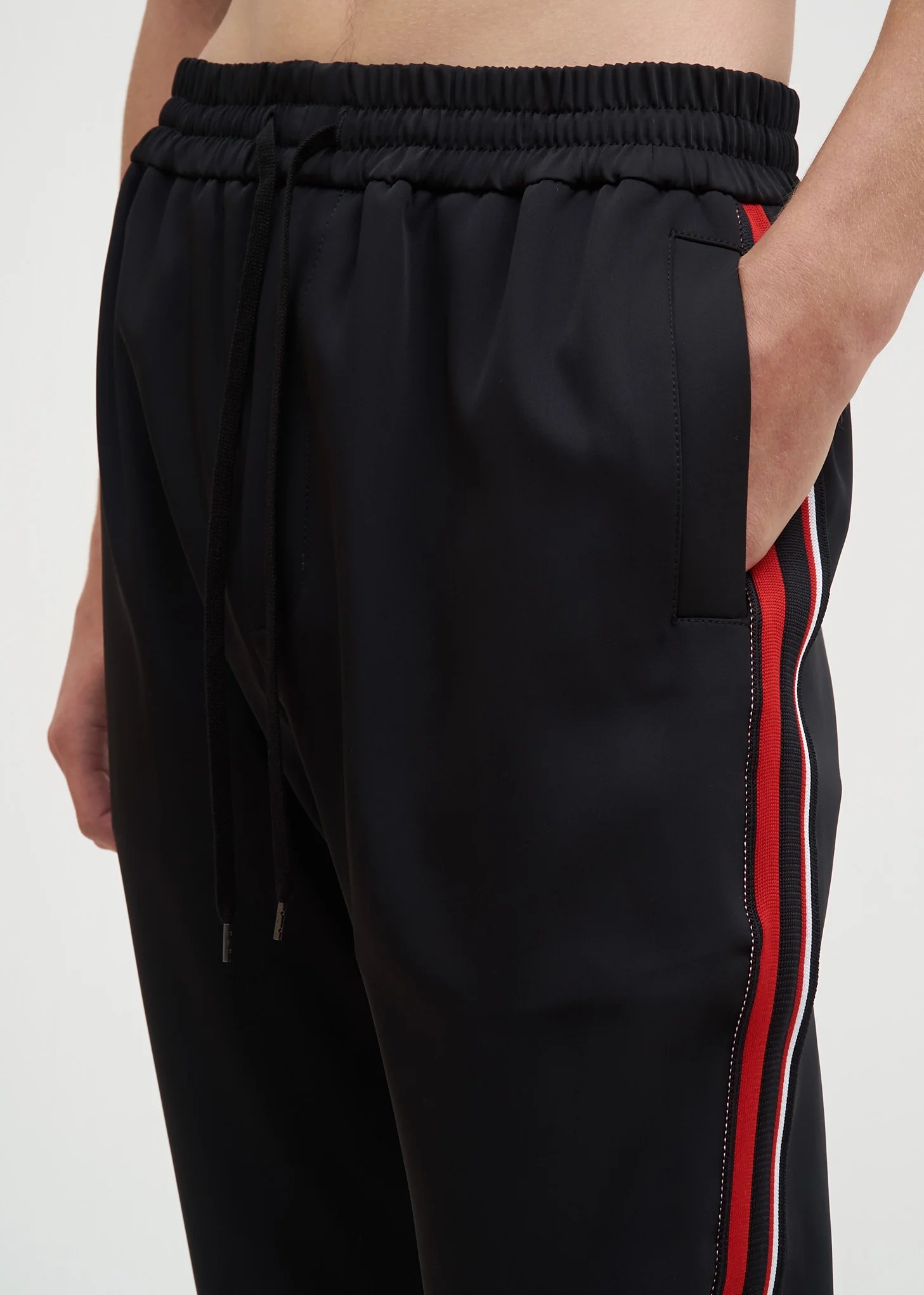 Black and Red Buck Satin Trackpants - Image 5