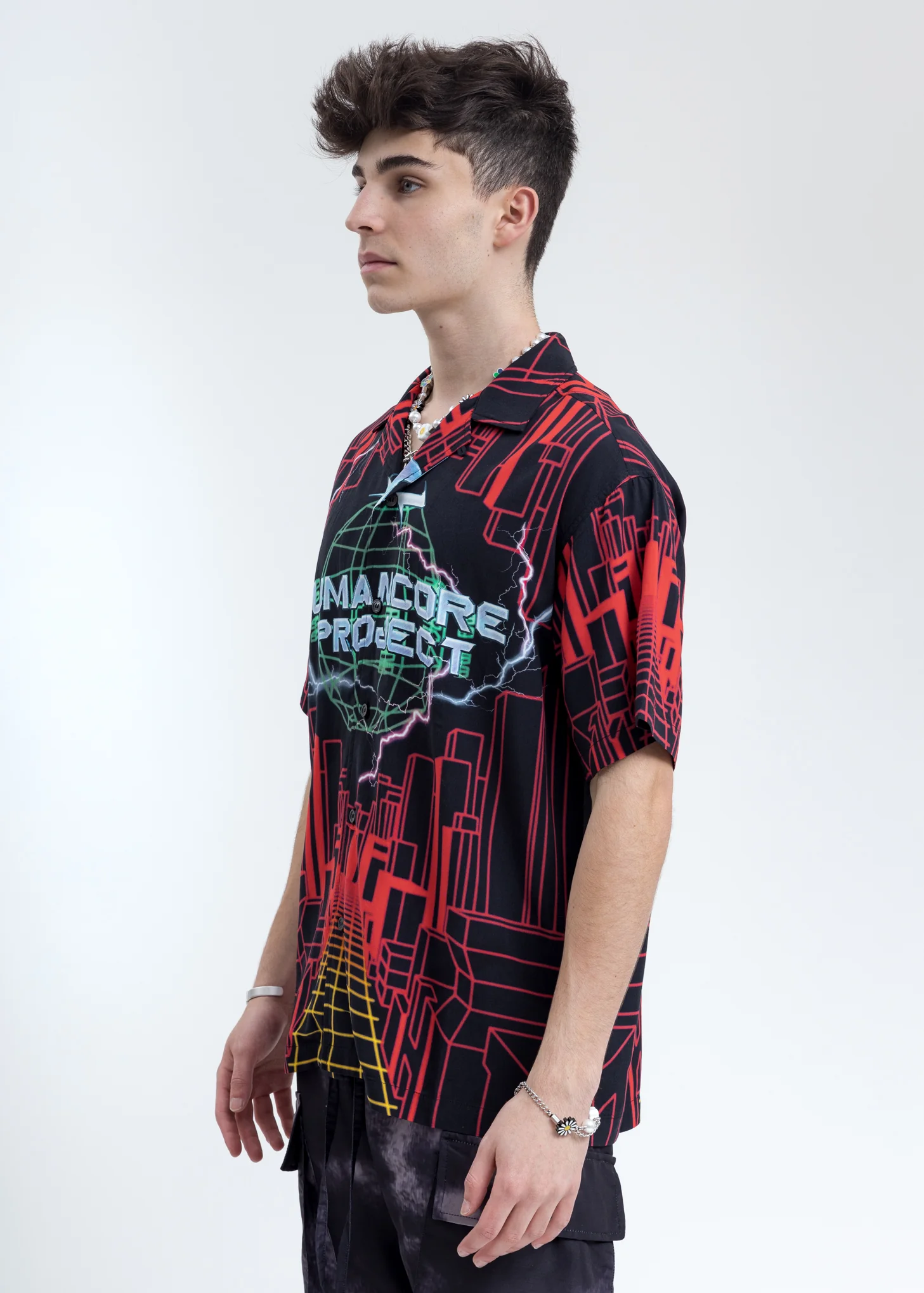 Black and Red Human Core Shirt - Image 3