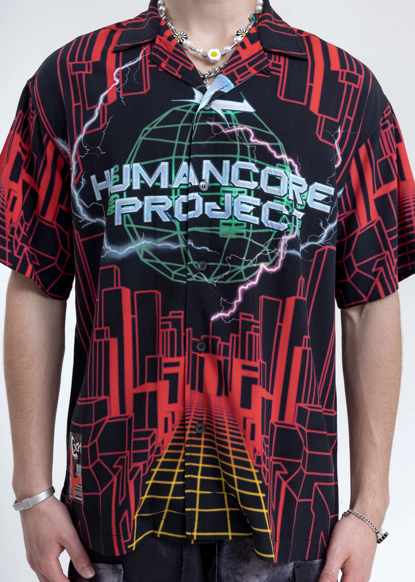Black and Red Human Core Shirt - Image 4