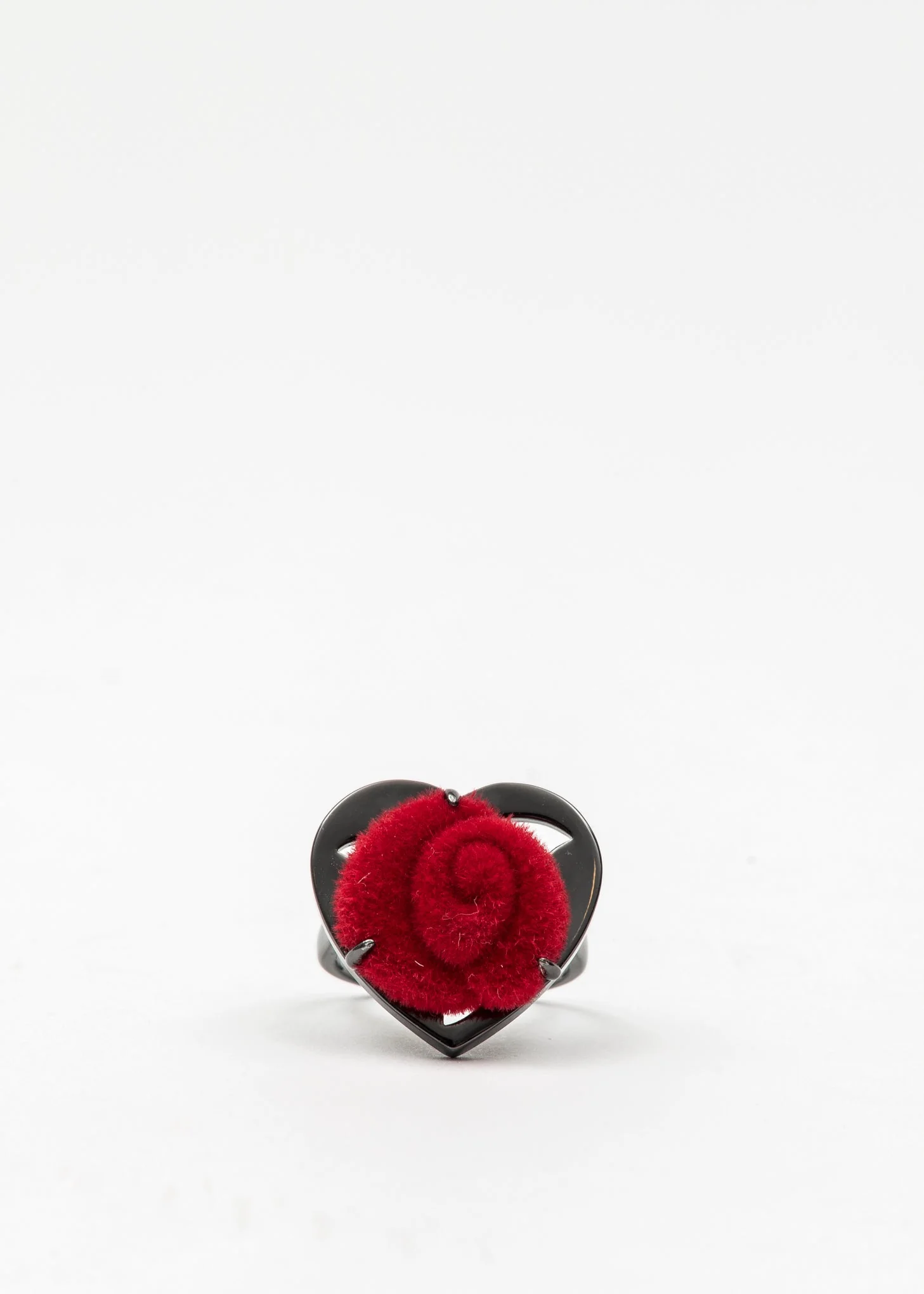 Black And Red Velvet Rose Ring