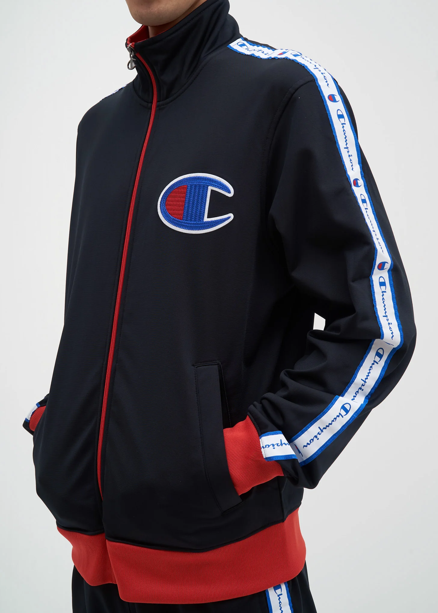 Black and Scarlet Track Jacket - Image 2
