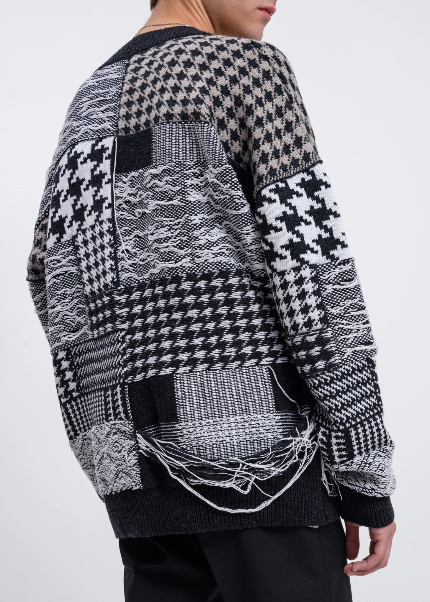 Black And White Apollo Patchwork Jumper - Image 2