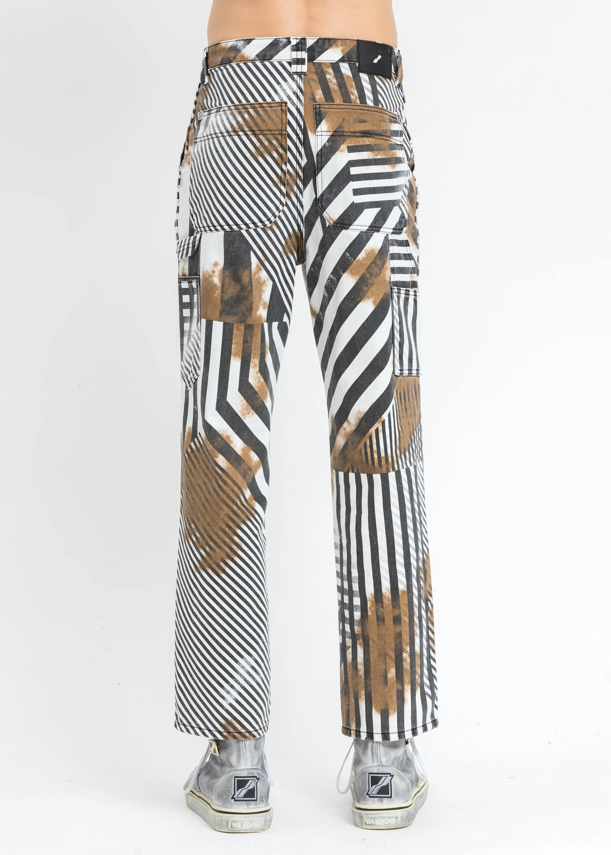 Black And White Carpenter Pants - Image 2