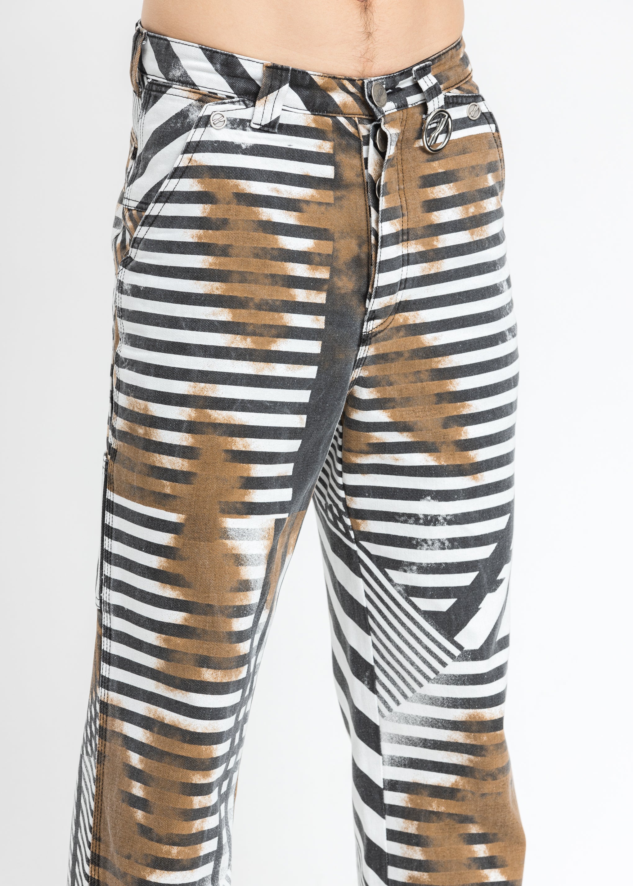 Black And White Carpenter Pants - Image 4