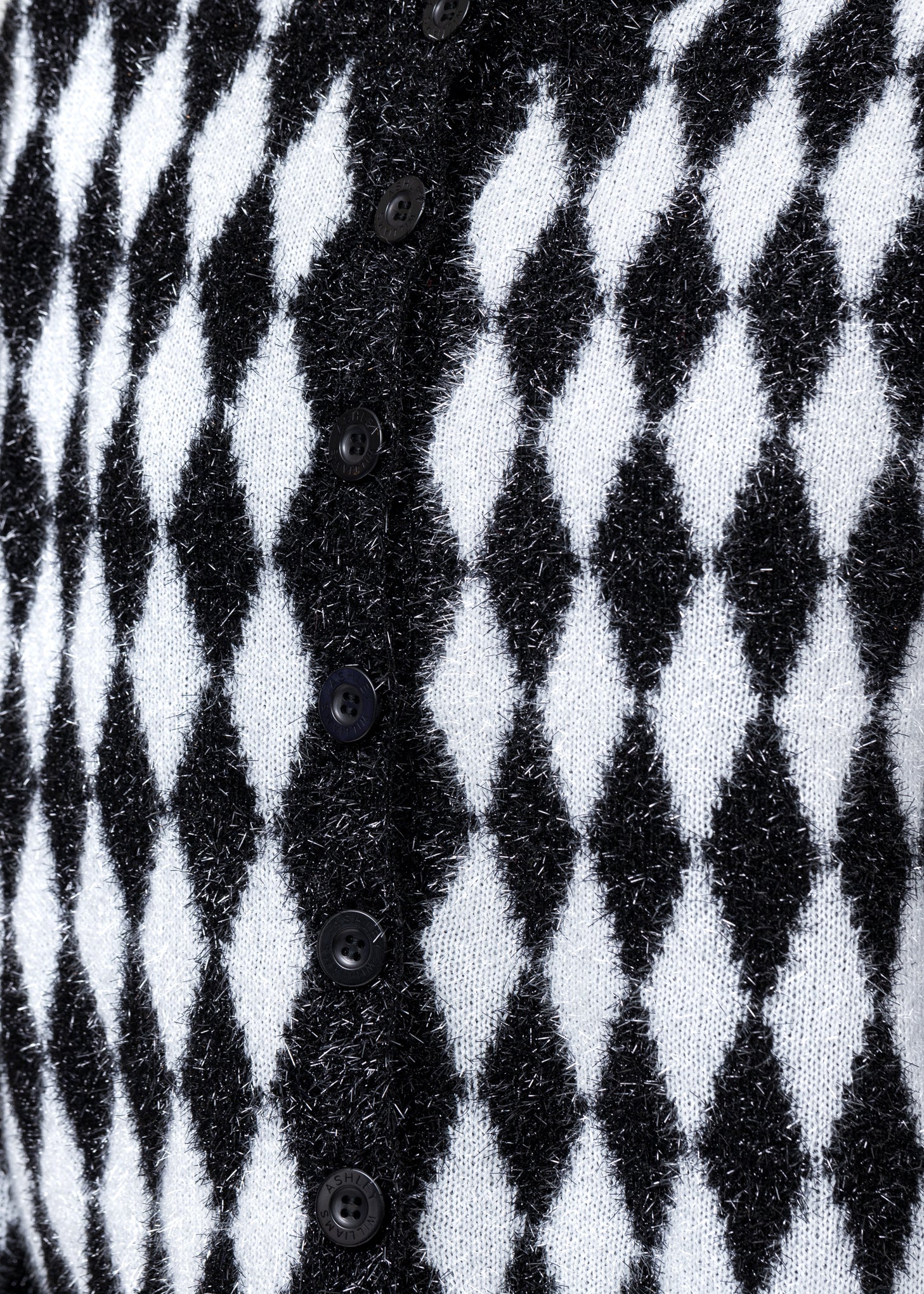 Black And White Diamonds Knit Cardigan - Image 5