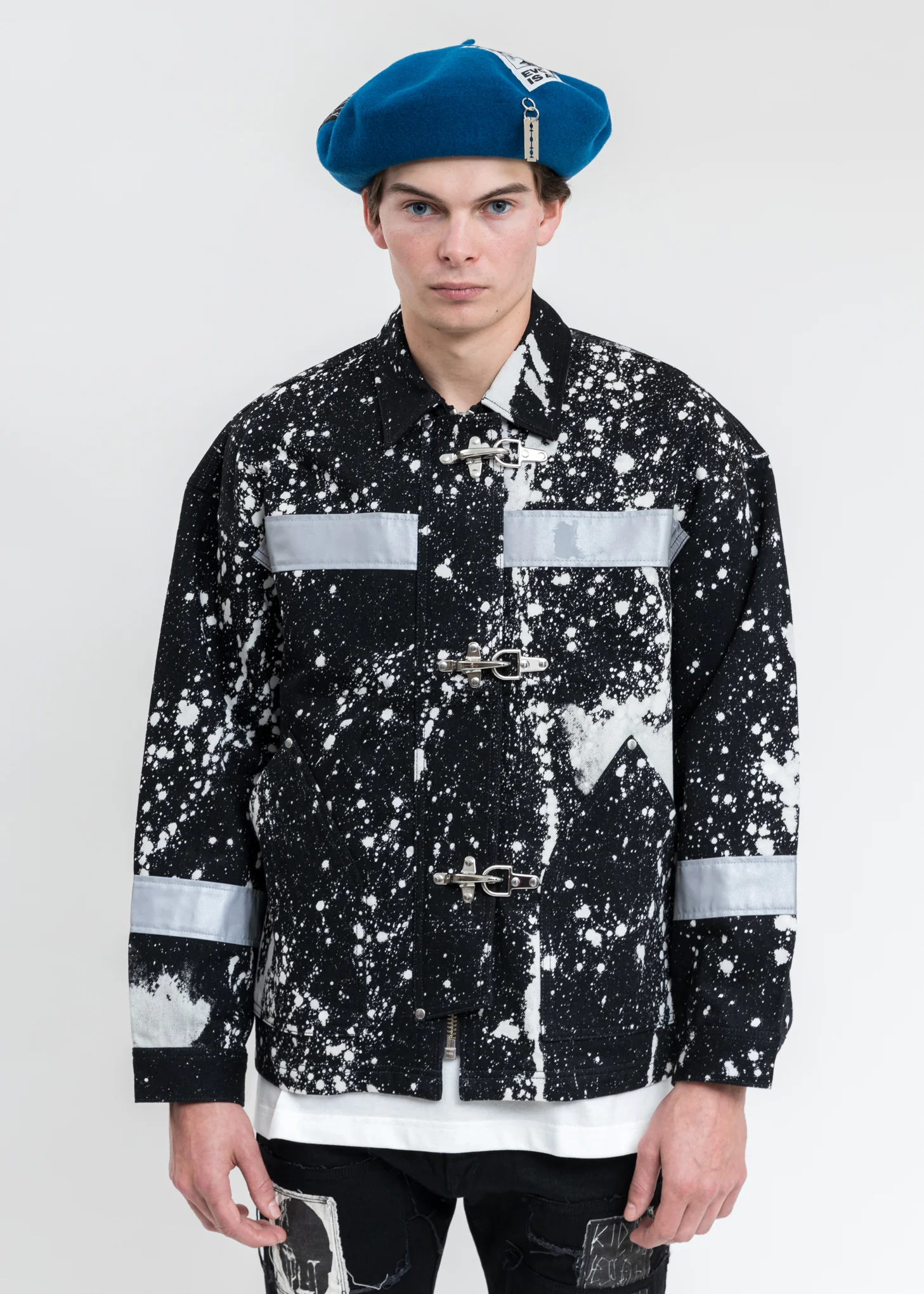 Black And White Fireman Denim Jacket