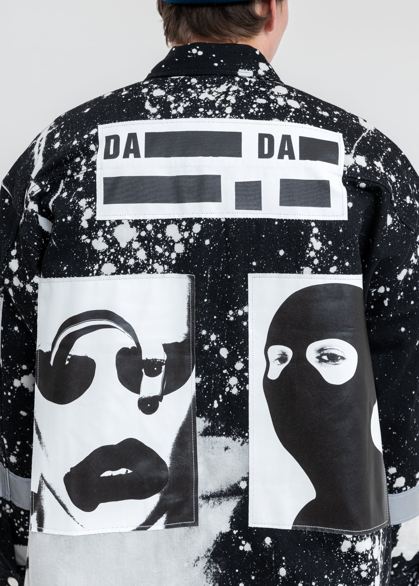 Black And White Fireman Denim Jacket - Image 4