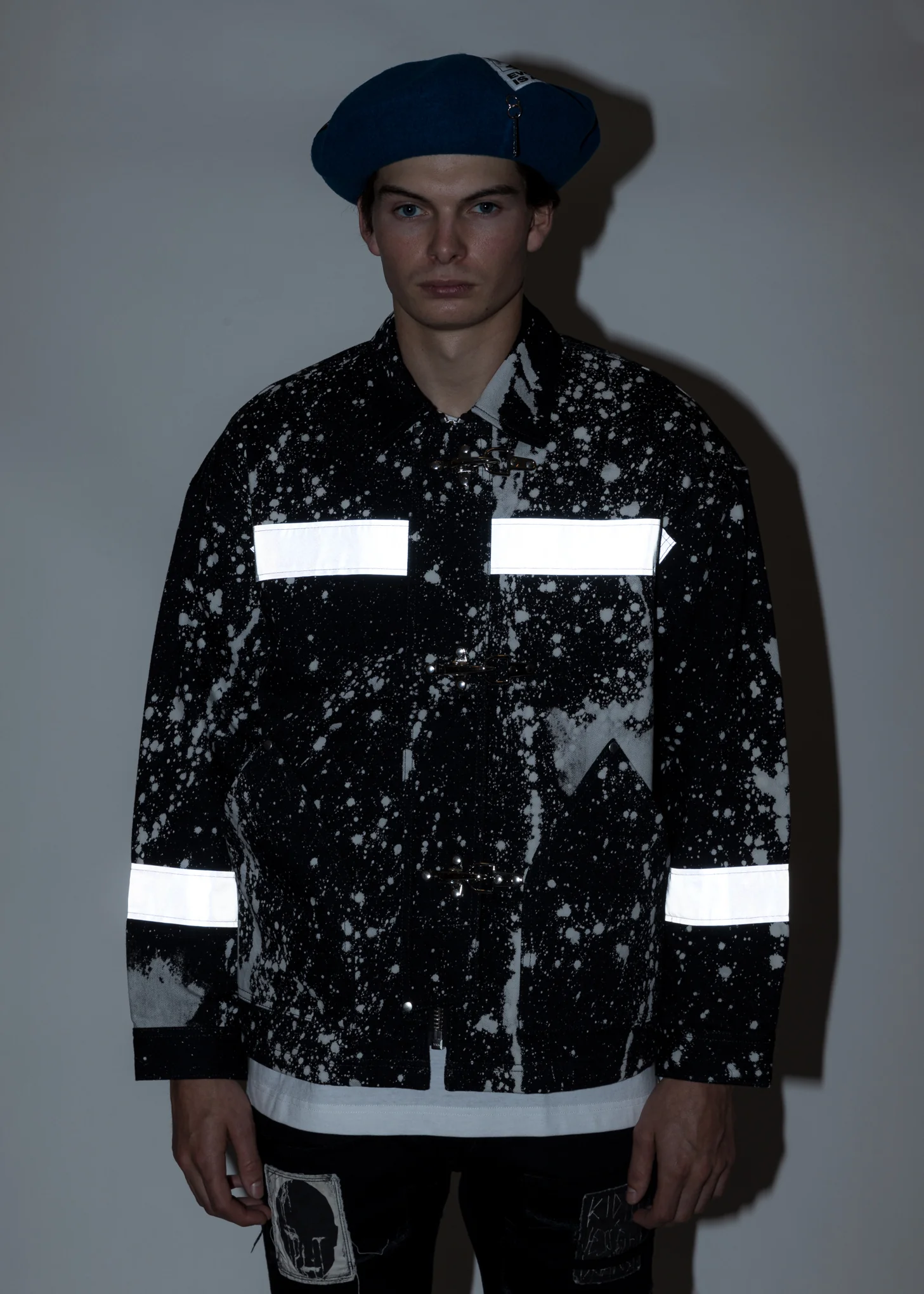 Black And White Fireman Denim Jacket - Image 5