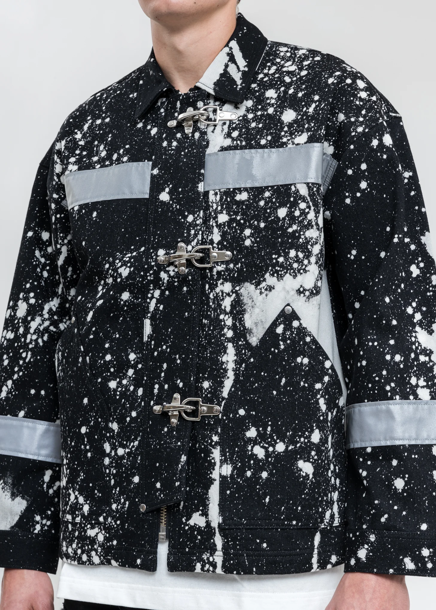 Black And White Fireman Denim Jacket - Image 6