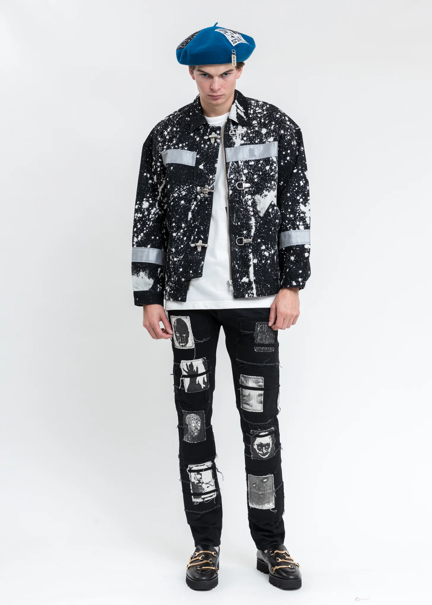 Black And White Fireman Denim Jacket - Image 9