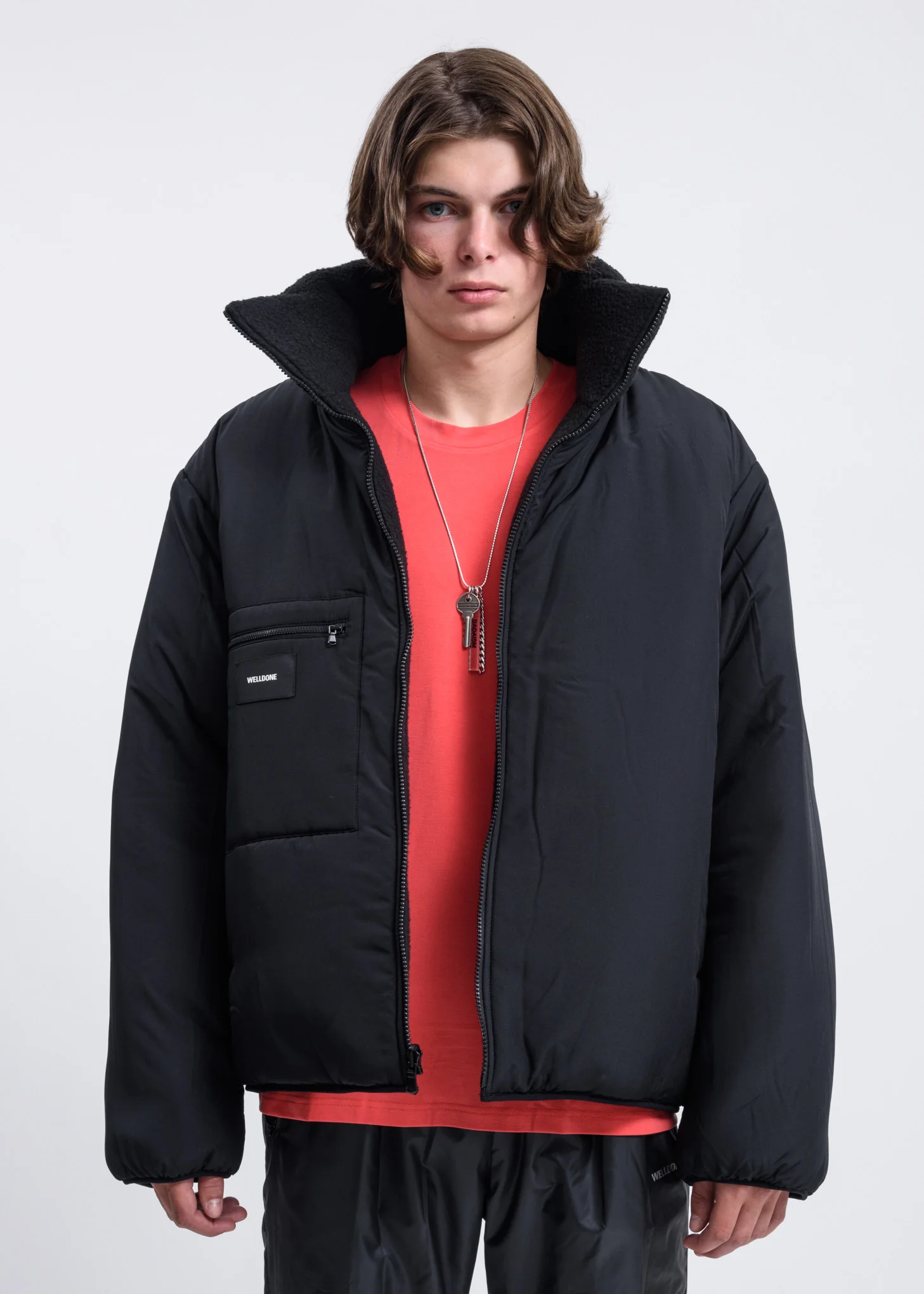 Black And White Reversible Fleece Jacket - Image 6