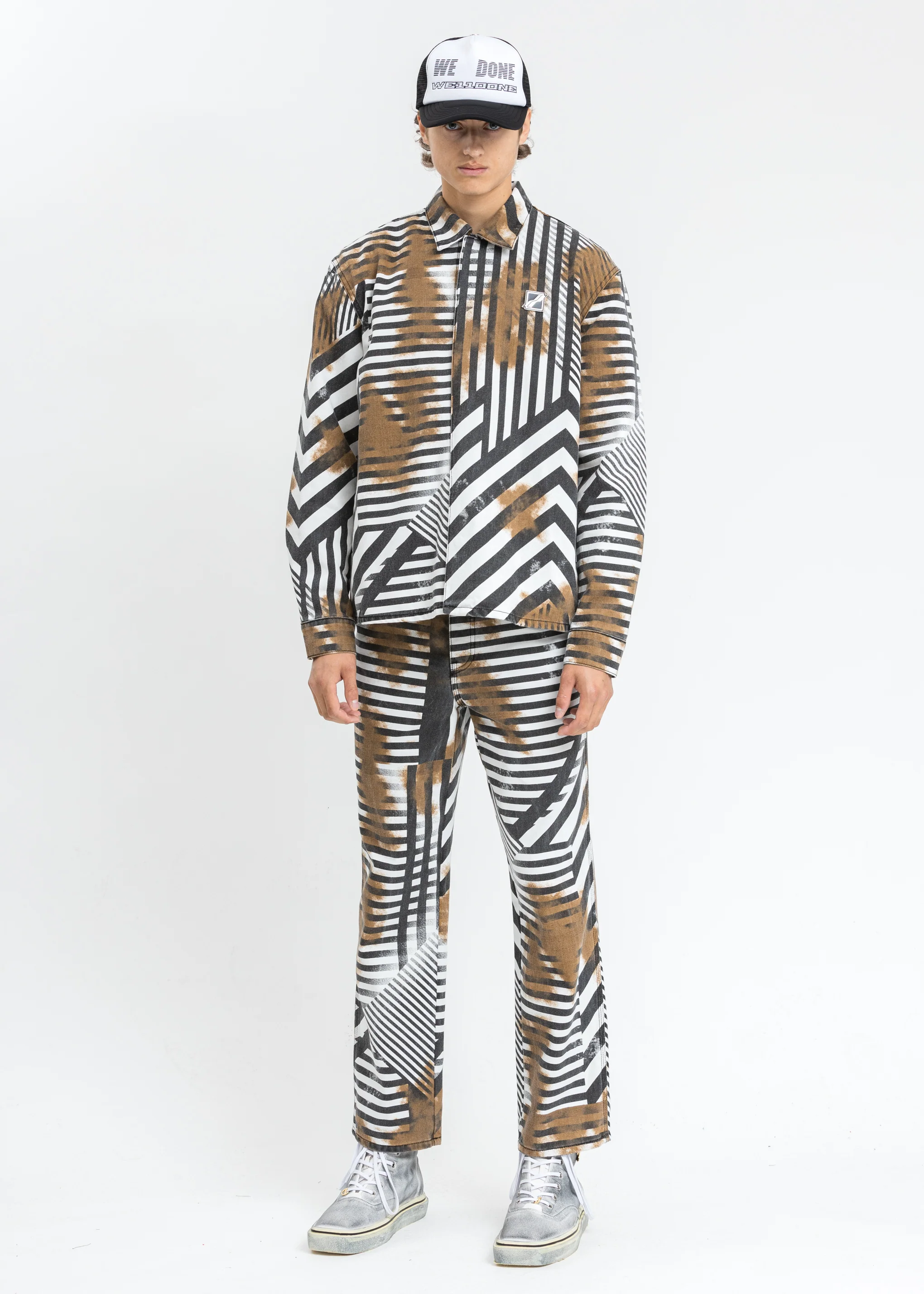 Black And White Geometric Shirt Jacket - Image 7