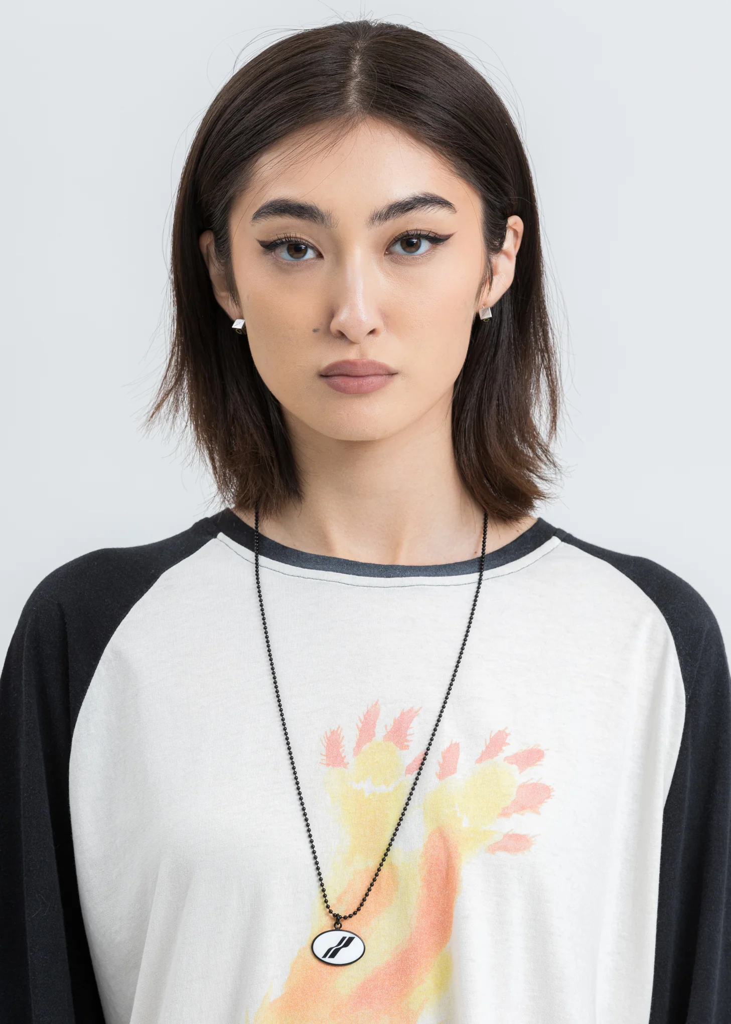 Black and White Oval Logo Necklace - Image 2