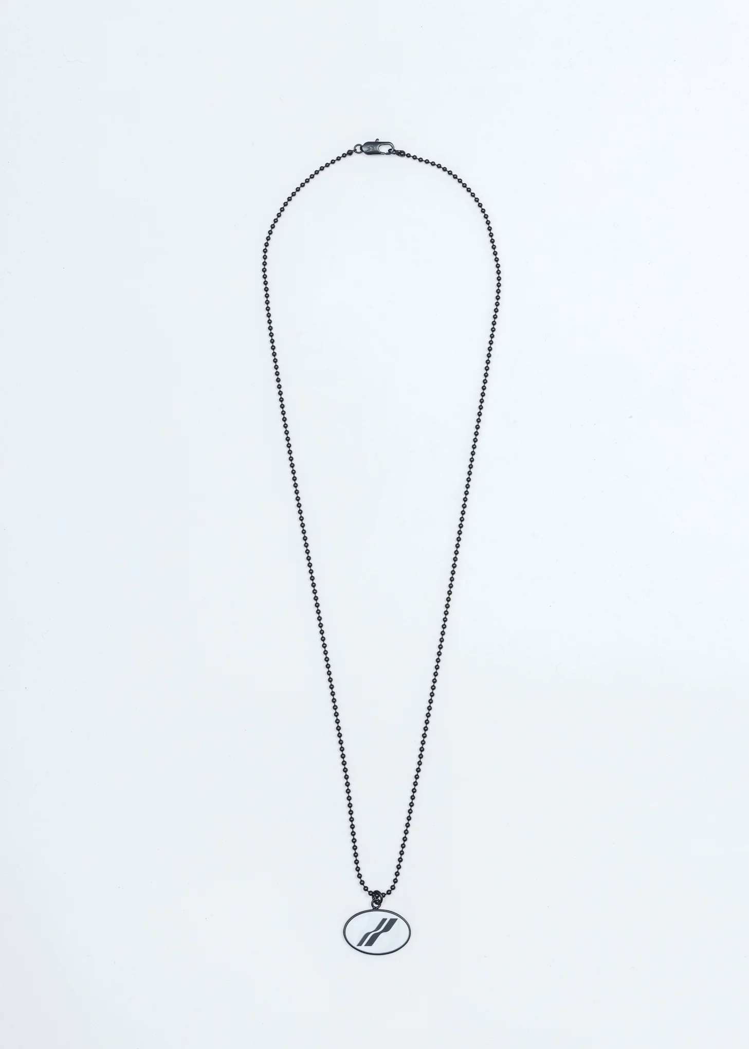 Black and White Oval Logo Necklace