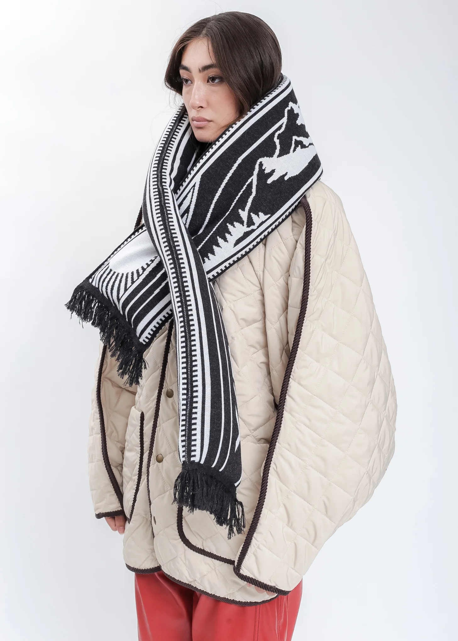 Black And White Pillow Scarf - Image 2