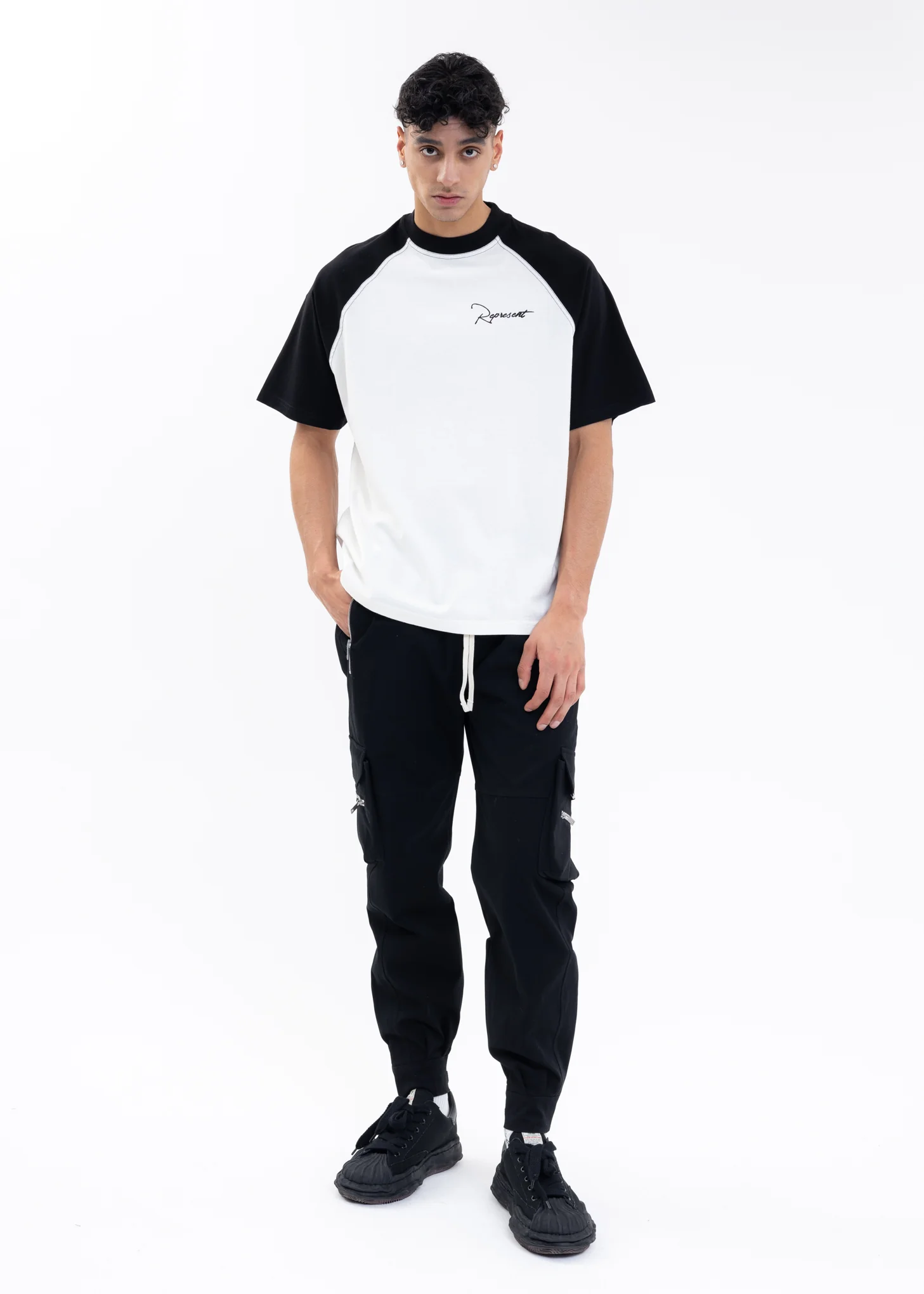 Black And White RAGLAN T-Shirt - Image 5