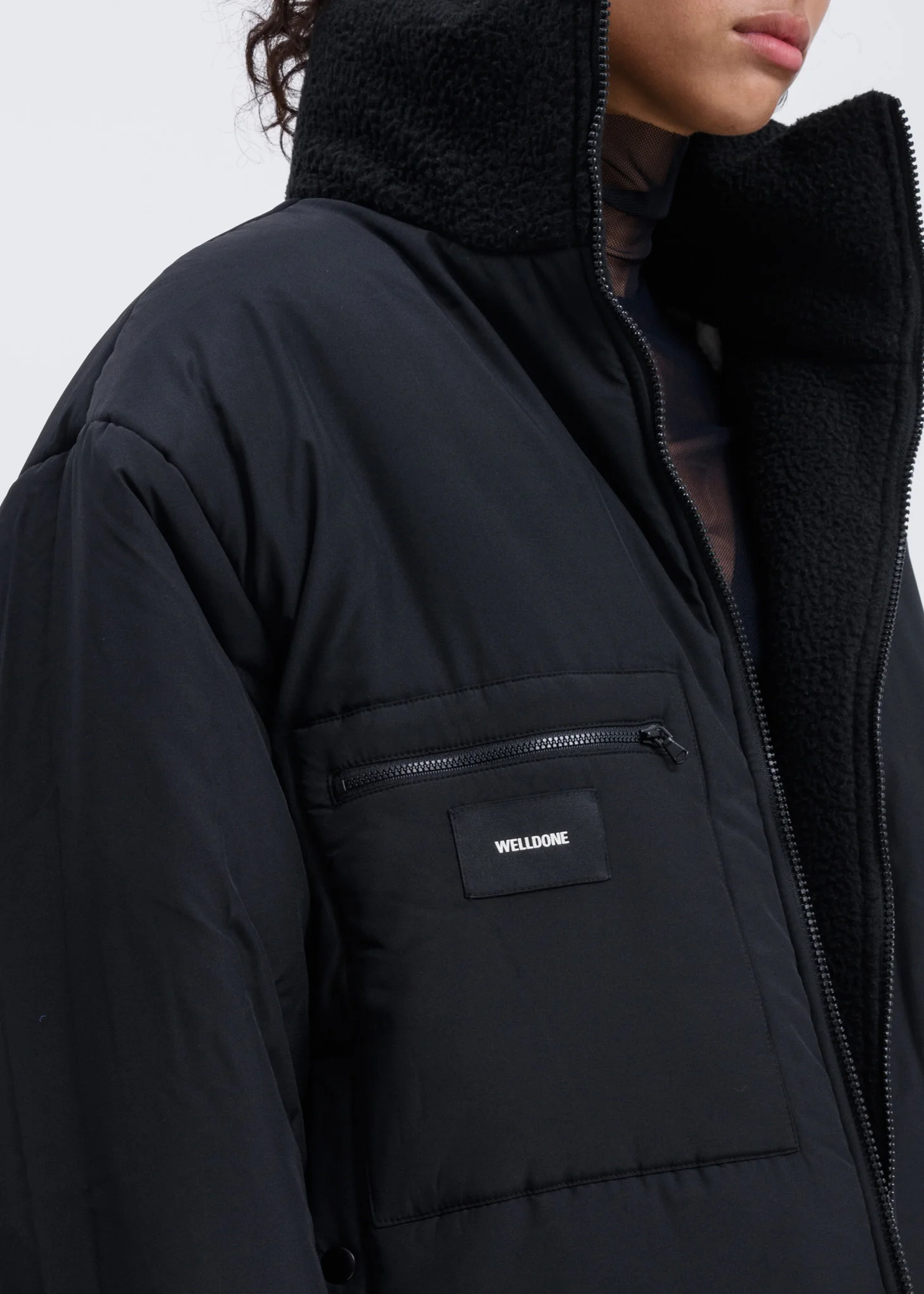 Black And White Reversible Fleece Jacket - Image 8