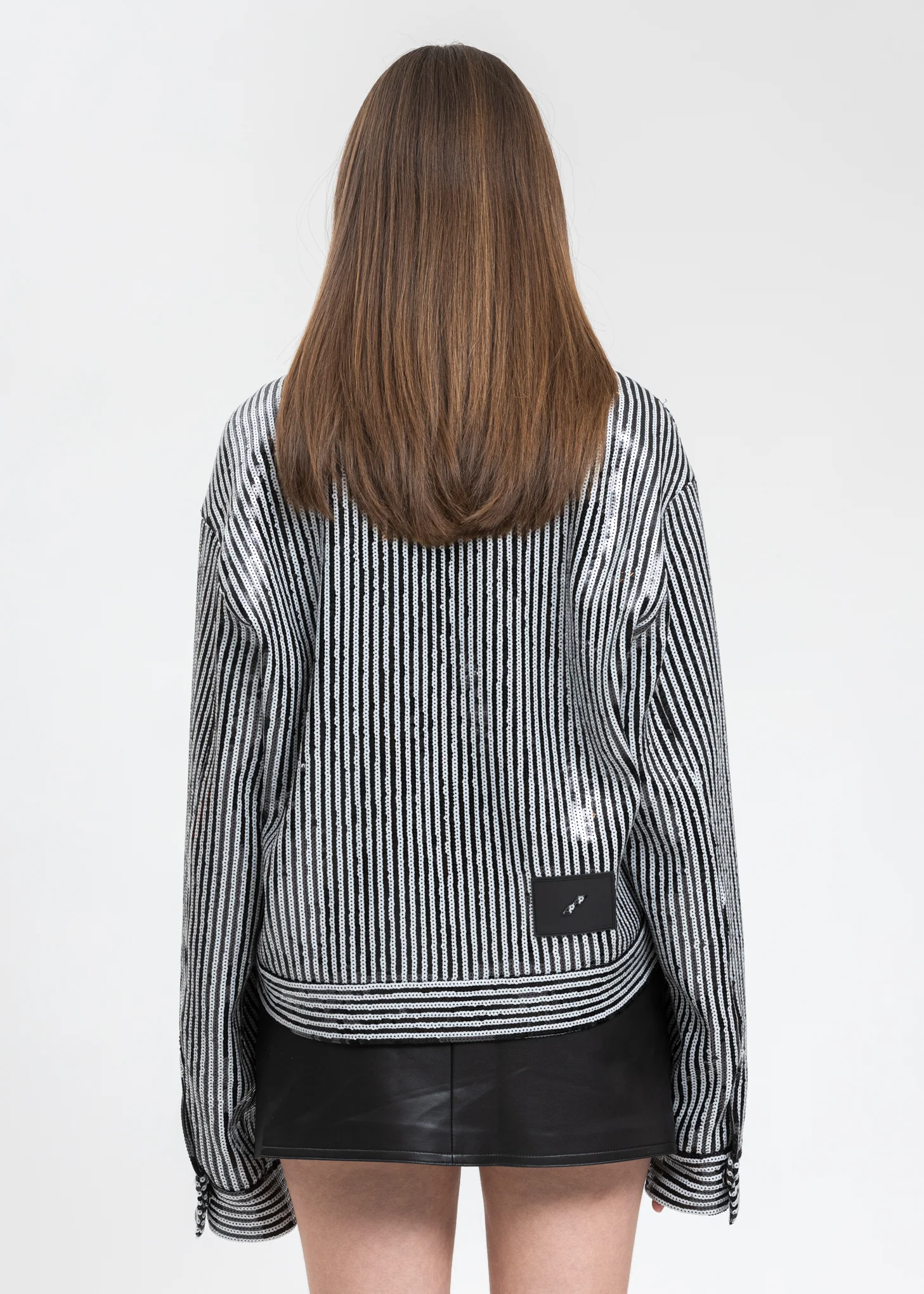 Black And White Sequins Short Jacket - Image 4