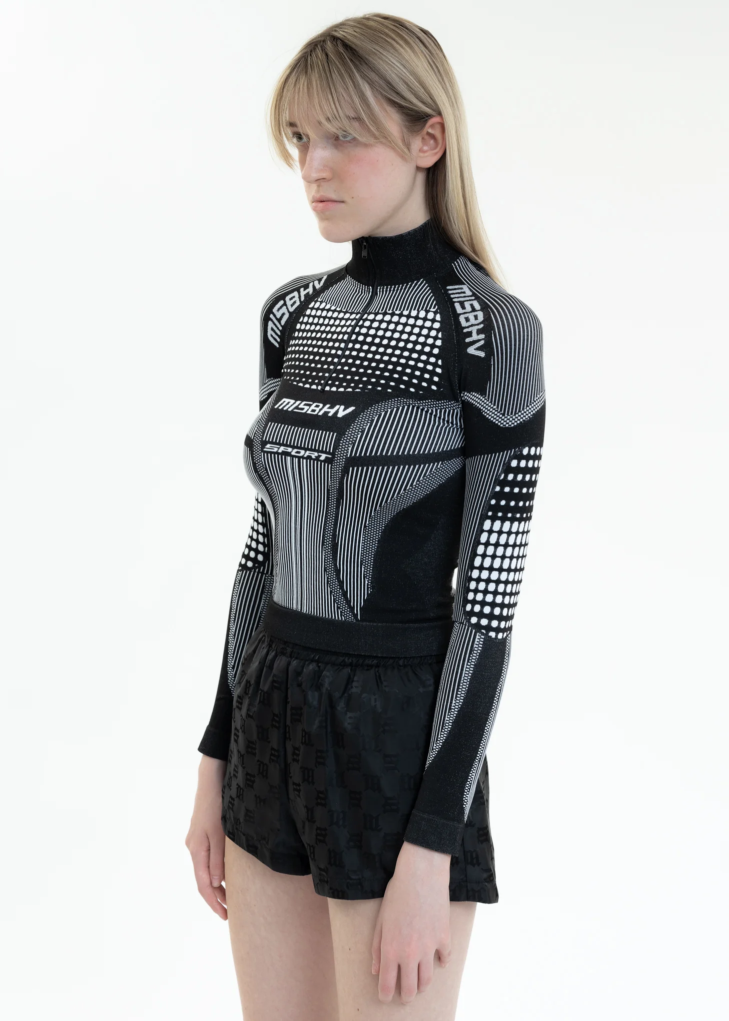 Black And White SPORT ACTIVE QUARTER-ZIP Long Sleeves - Image 2