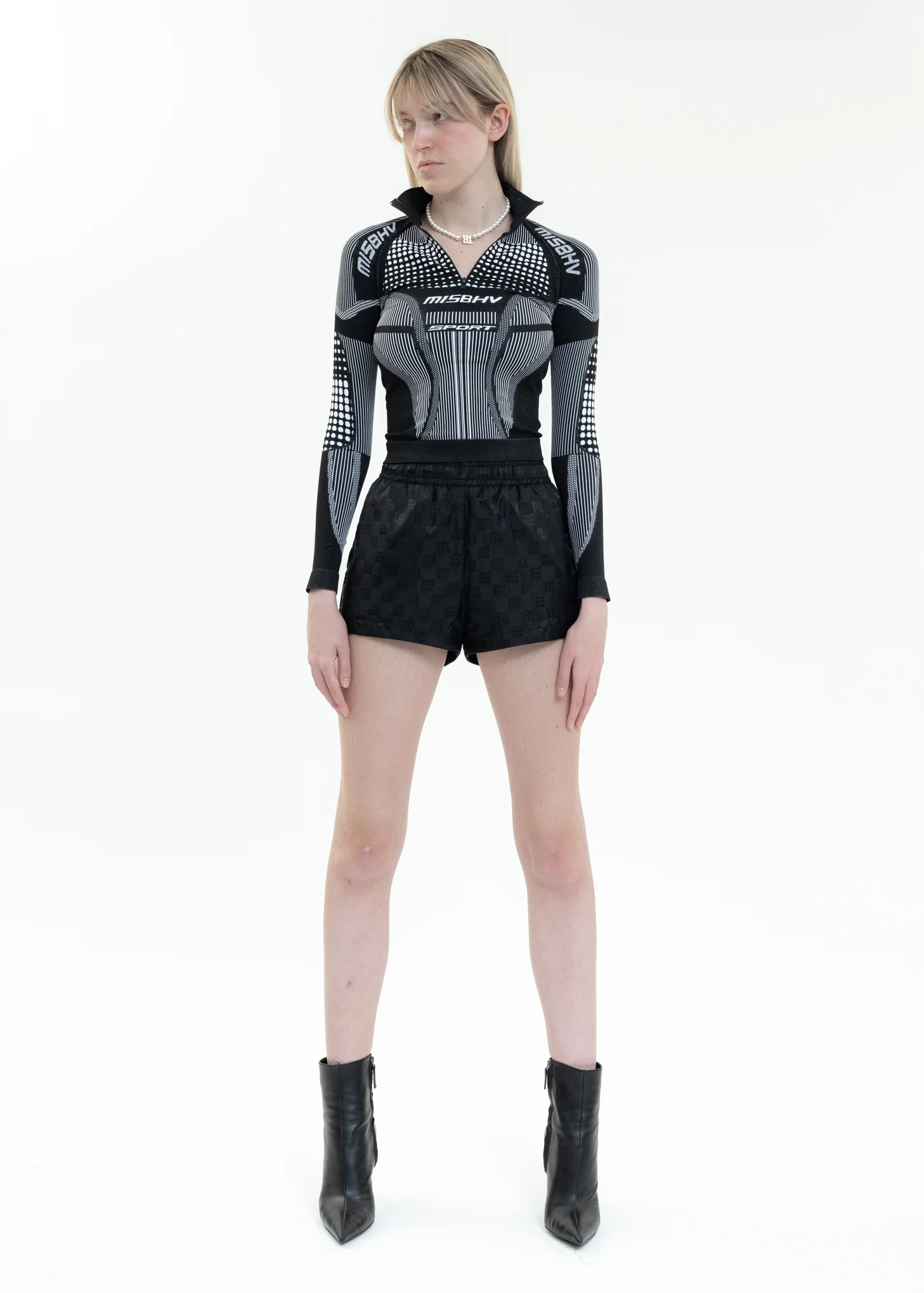 Black And White SPORT ACTIVE QUARTER-ZIP Long Sleeves - Image 6