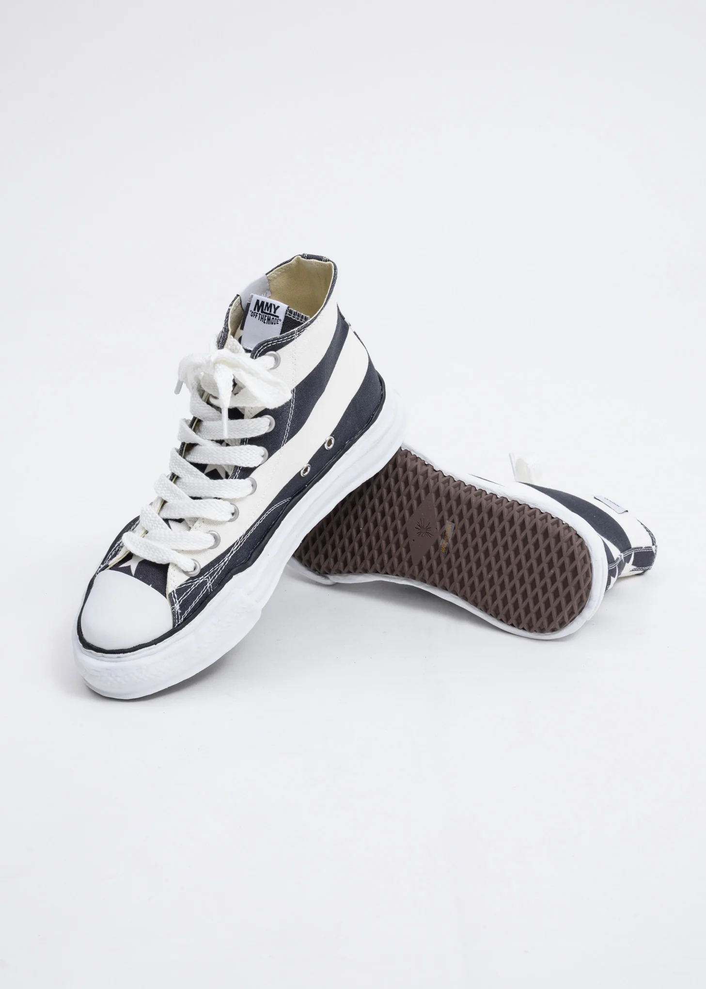 Black and White Stars and Stripes High Top Original Sole Sneaker - Image 3