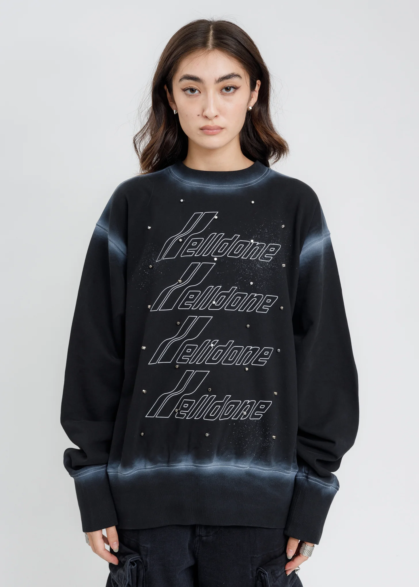 Black And White Washed Artwork Sweatshirt
