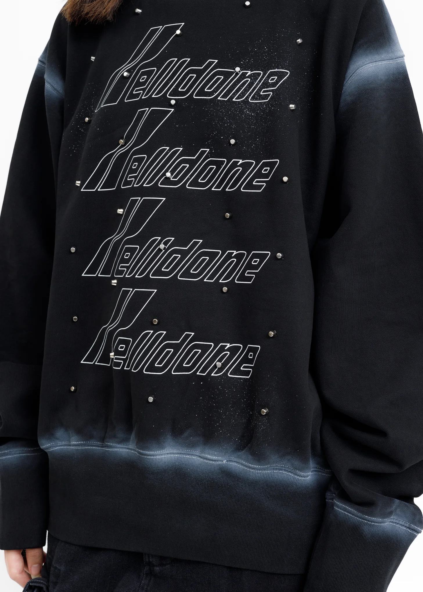 Black And White Washed Artwork Sweatshirt - Image 2