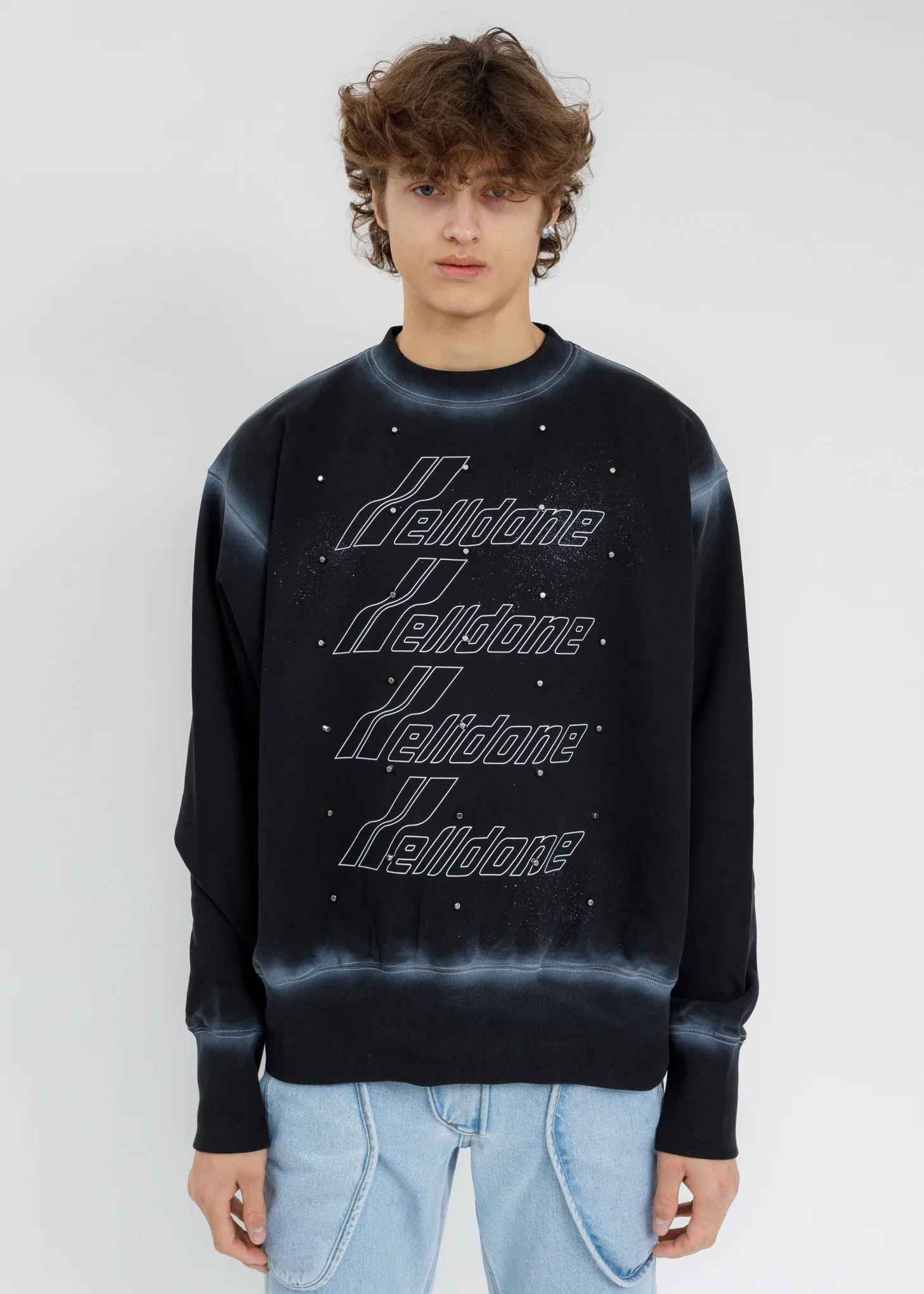 Black And White Washed Artwork Sweatshirt