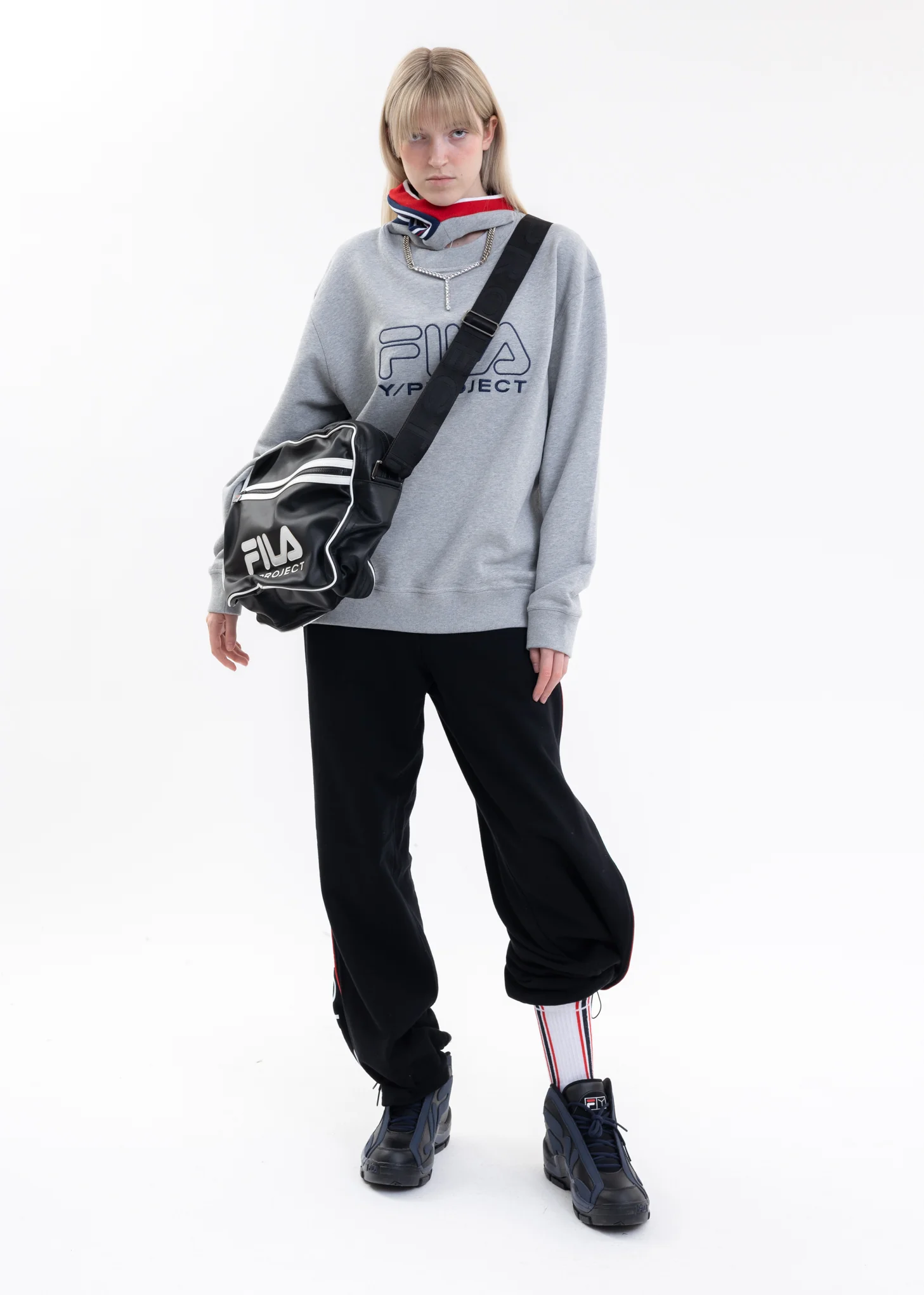 Black And White Y/PROJECT X FILA ILLUSION STRIPE Socks - Image 6