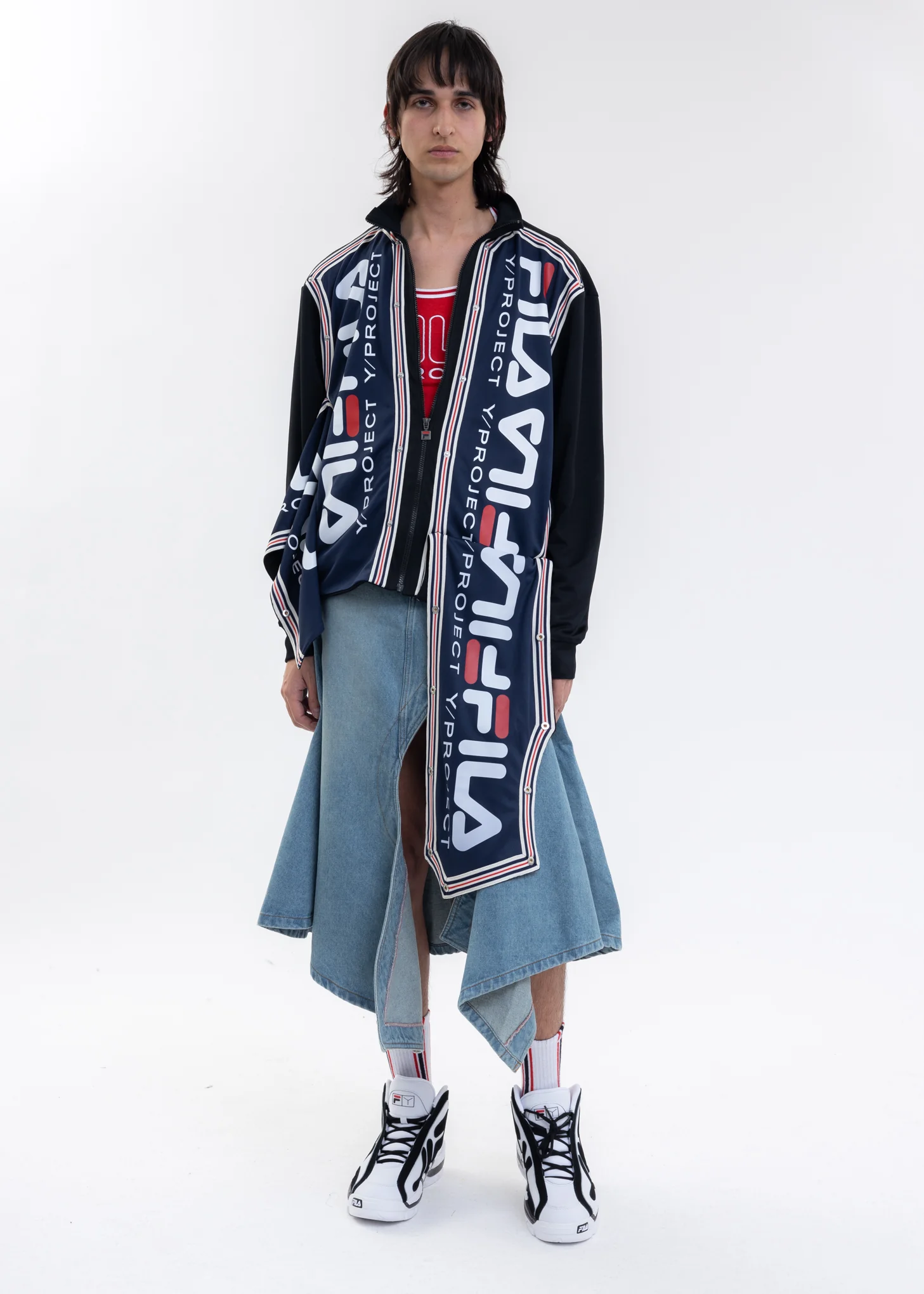 Black And White Y/PROJECT X FILA ILLUSION STRIPE Socks - Image 8