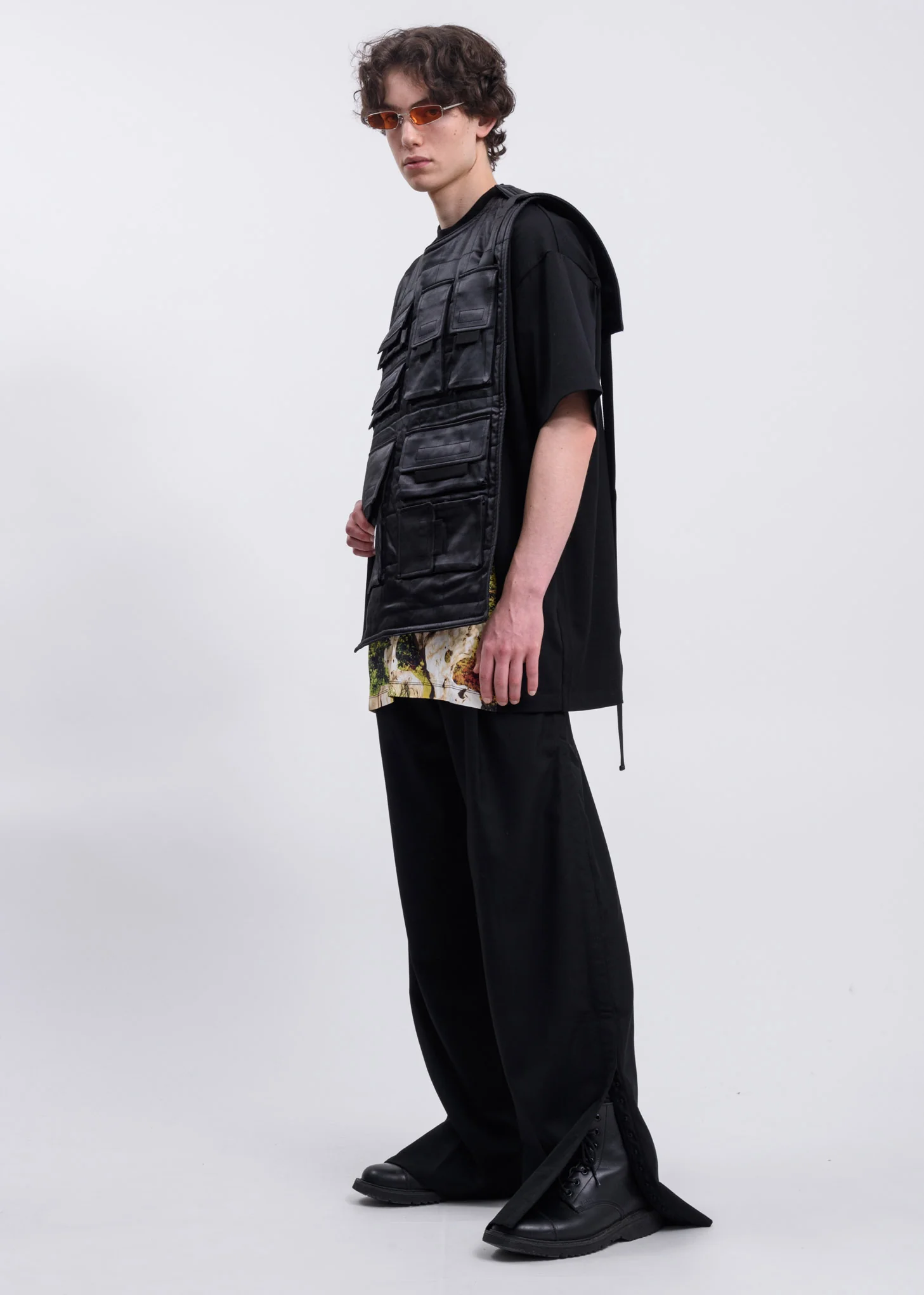 Black and Yellow Guohua Panel T-Shirt - Image 4