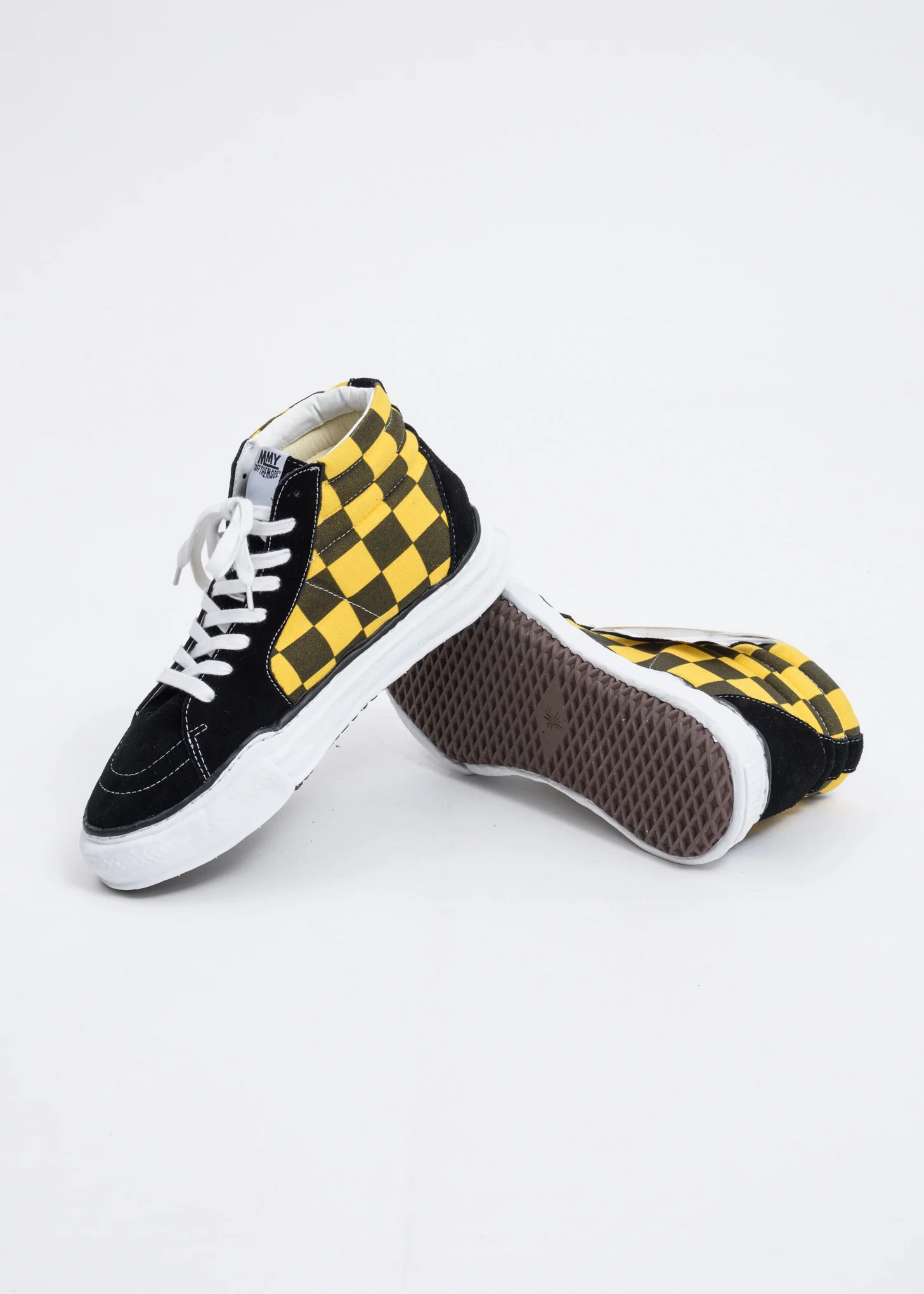 Black and Yellow Gingham Sole High Top Original Sole Sneaker - Image 3