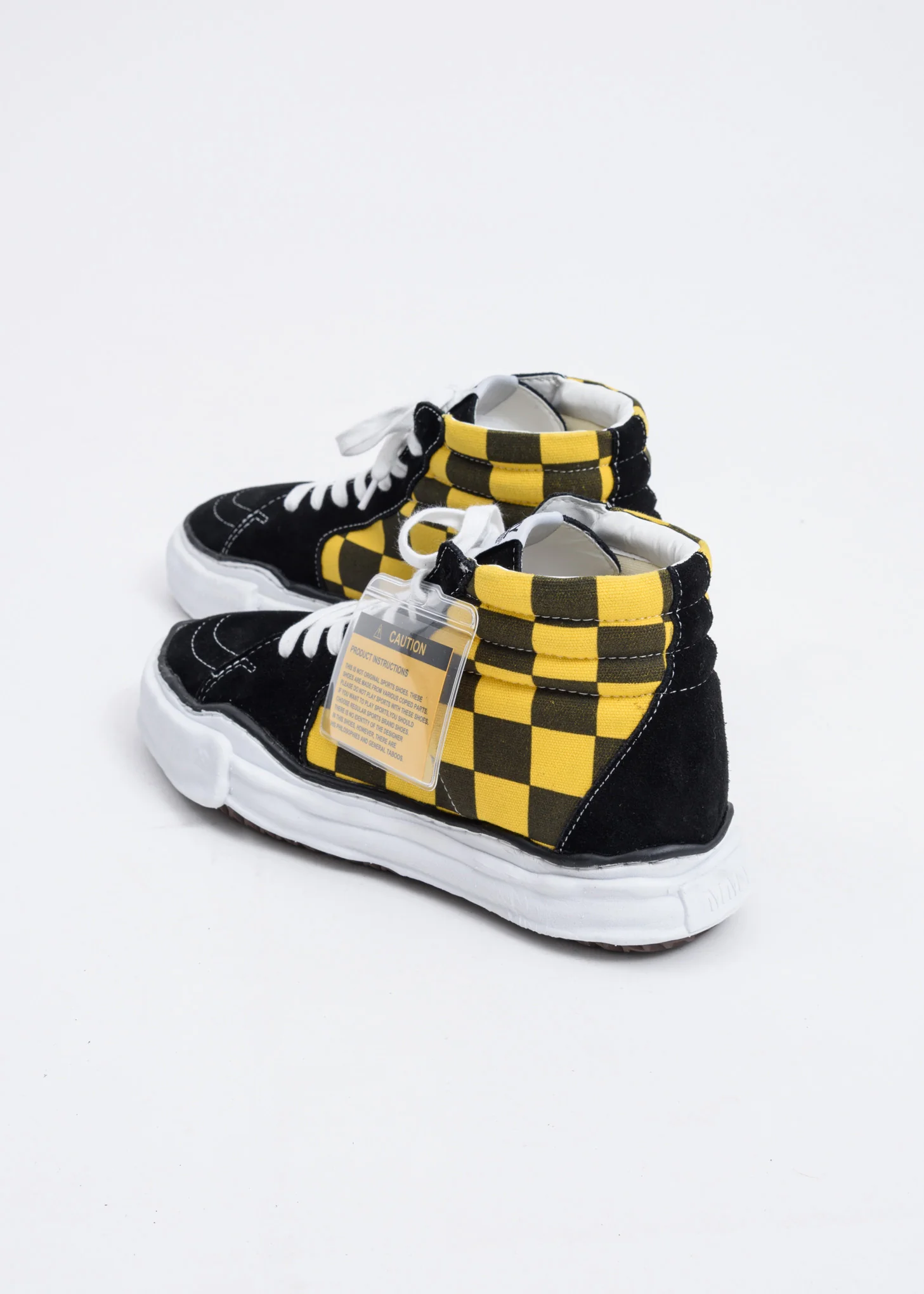 Black and Yellow Gingham Sole High Top Original Sole Sneaker - Image 6