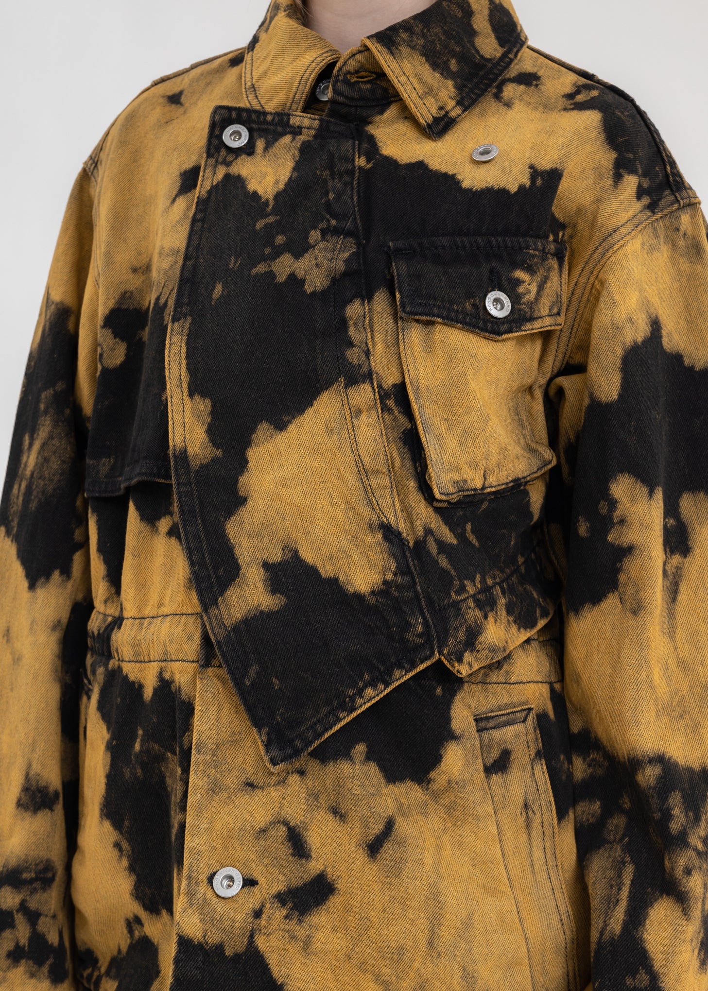 Black And Yellow TIE-DYE DENIM JACKET - Image 2