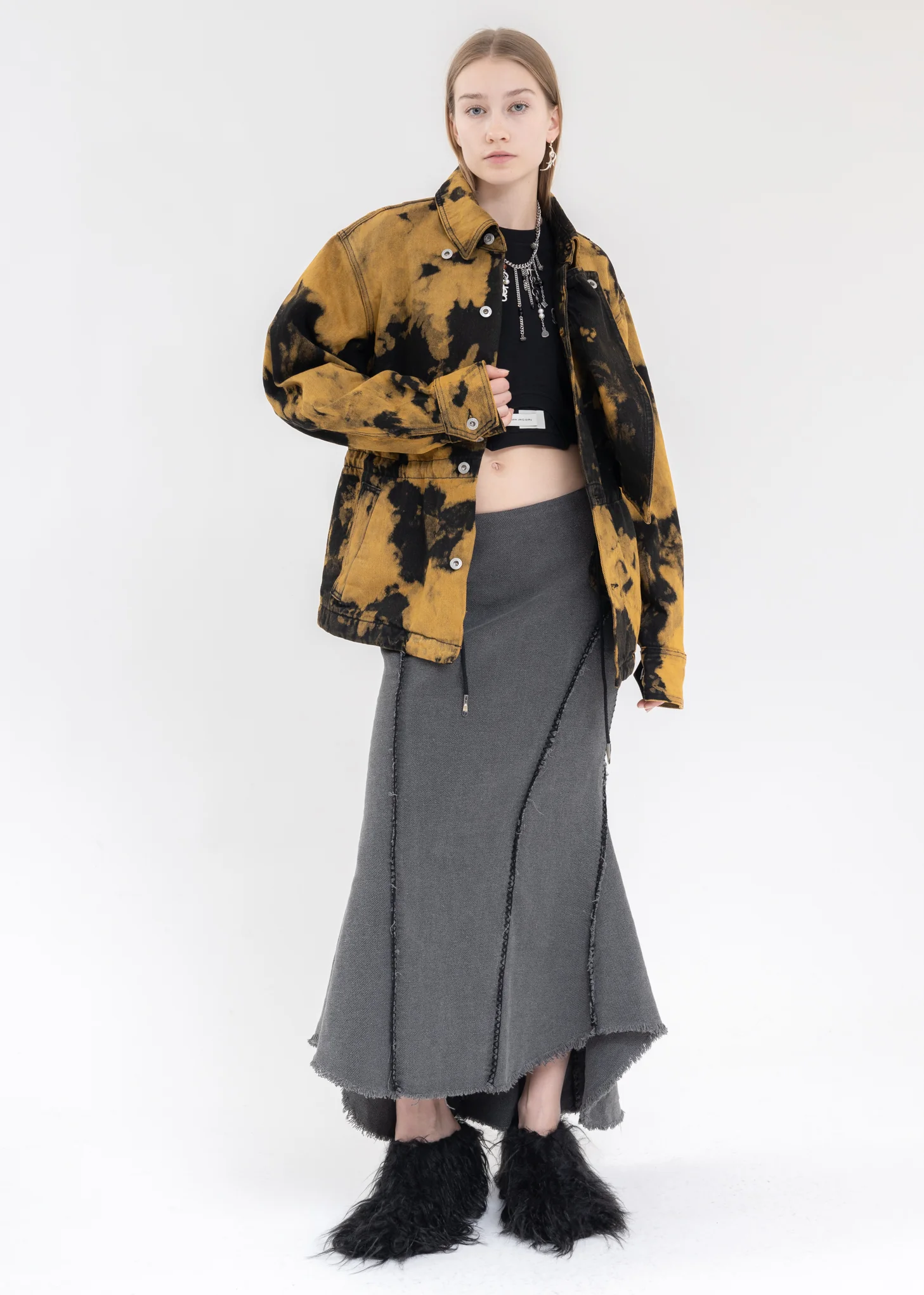 Black And Yellow TIE-DYE DENIM JACKET - Image 6