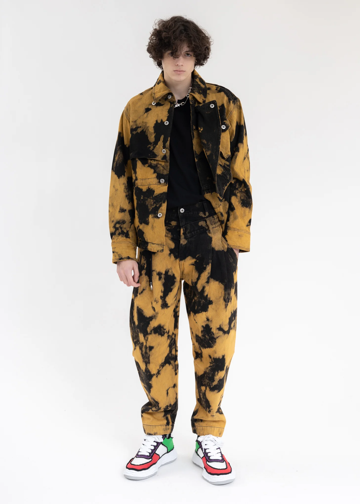 Black And Yellow TIE-DYE DENIM JACKET - Image 7
