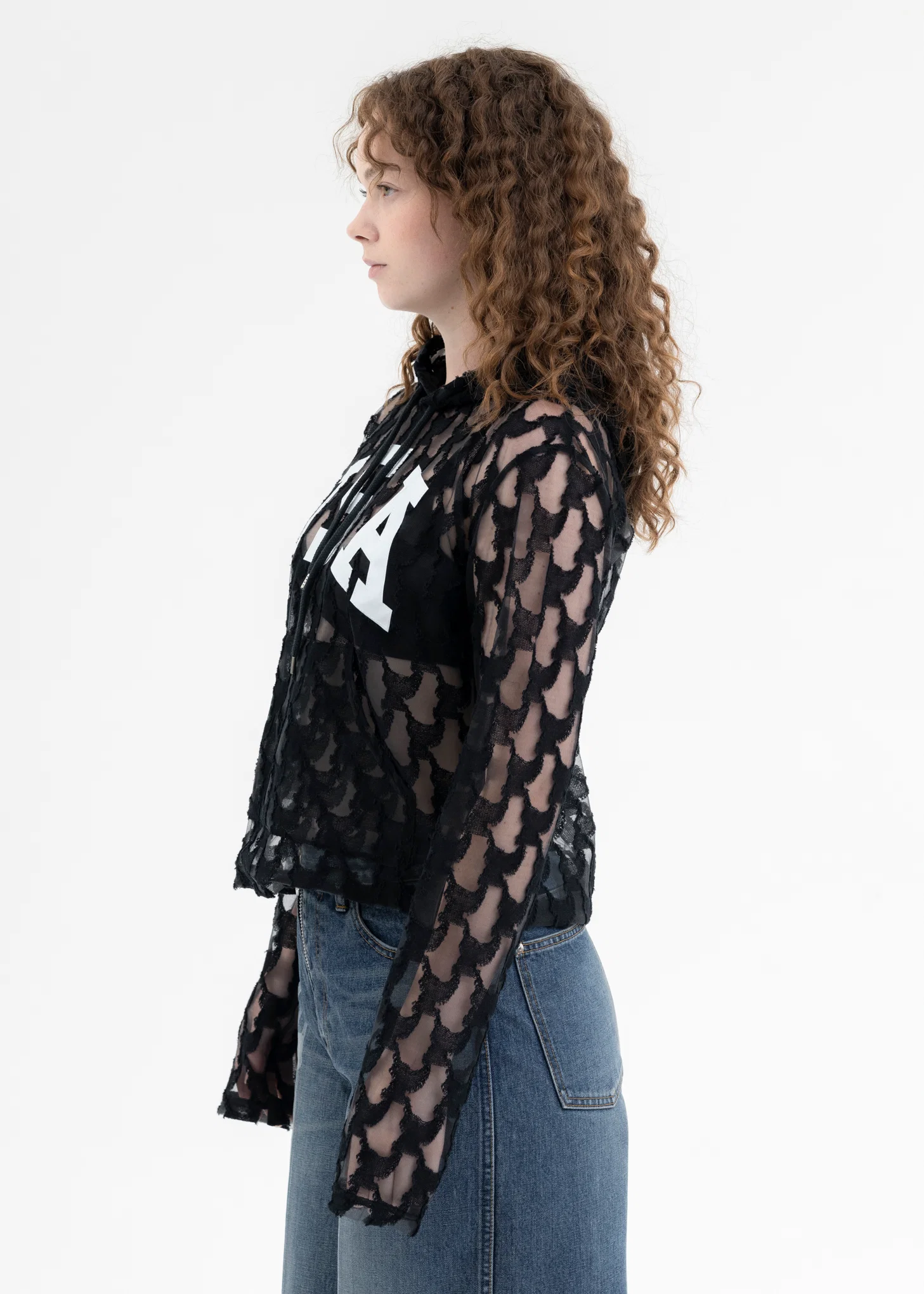 BLACK ANGEL LACE HOODIE - Image 3