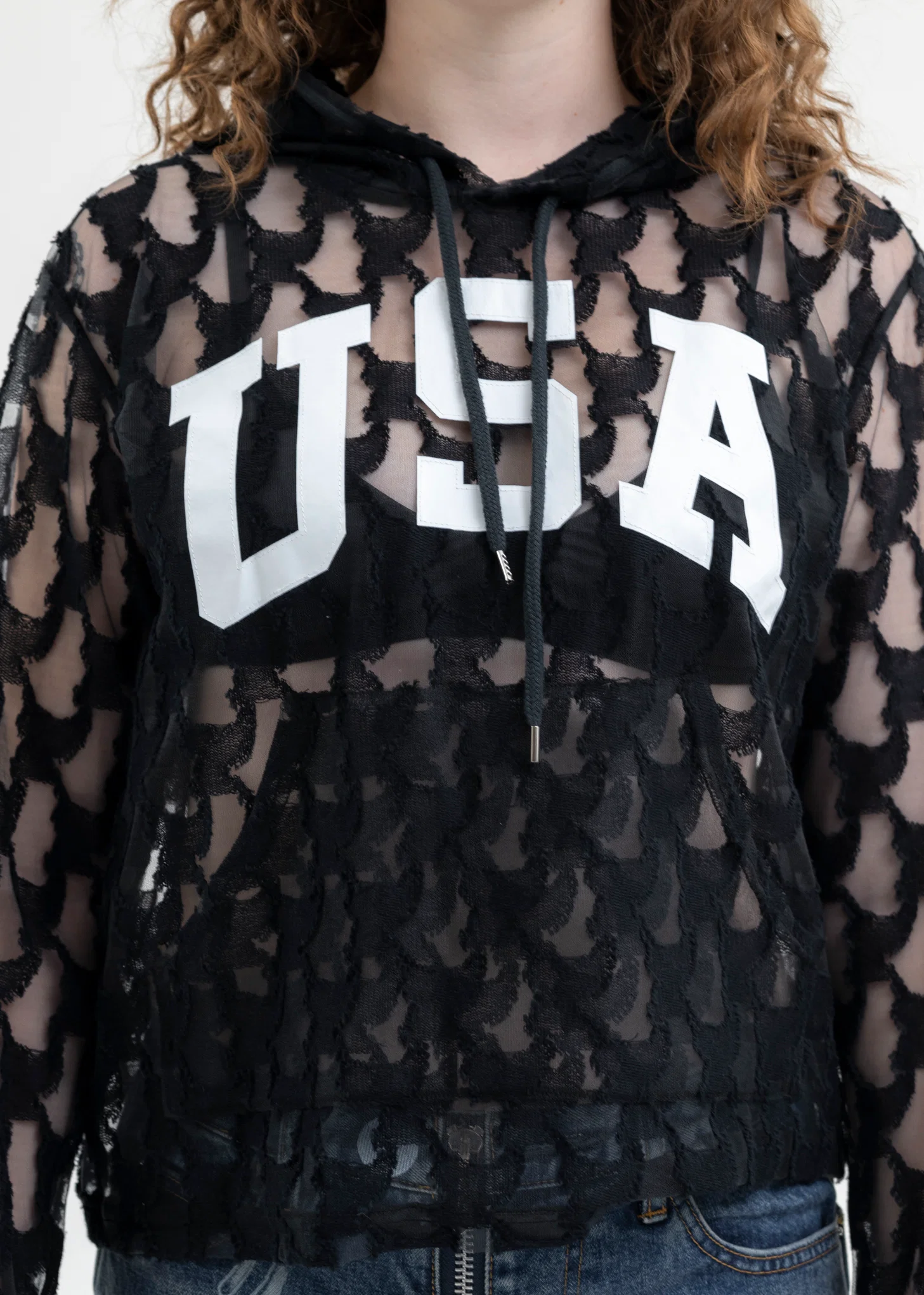BLACK ANGEL LACE HOODIE - Image 4