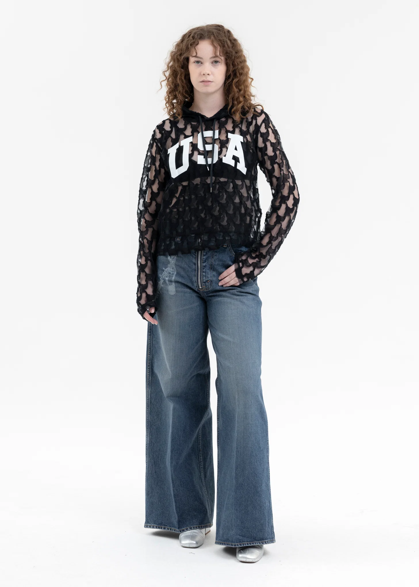 BLACK ANGEL LACE HOODIE - Image 5