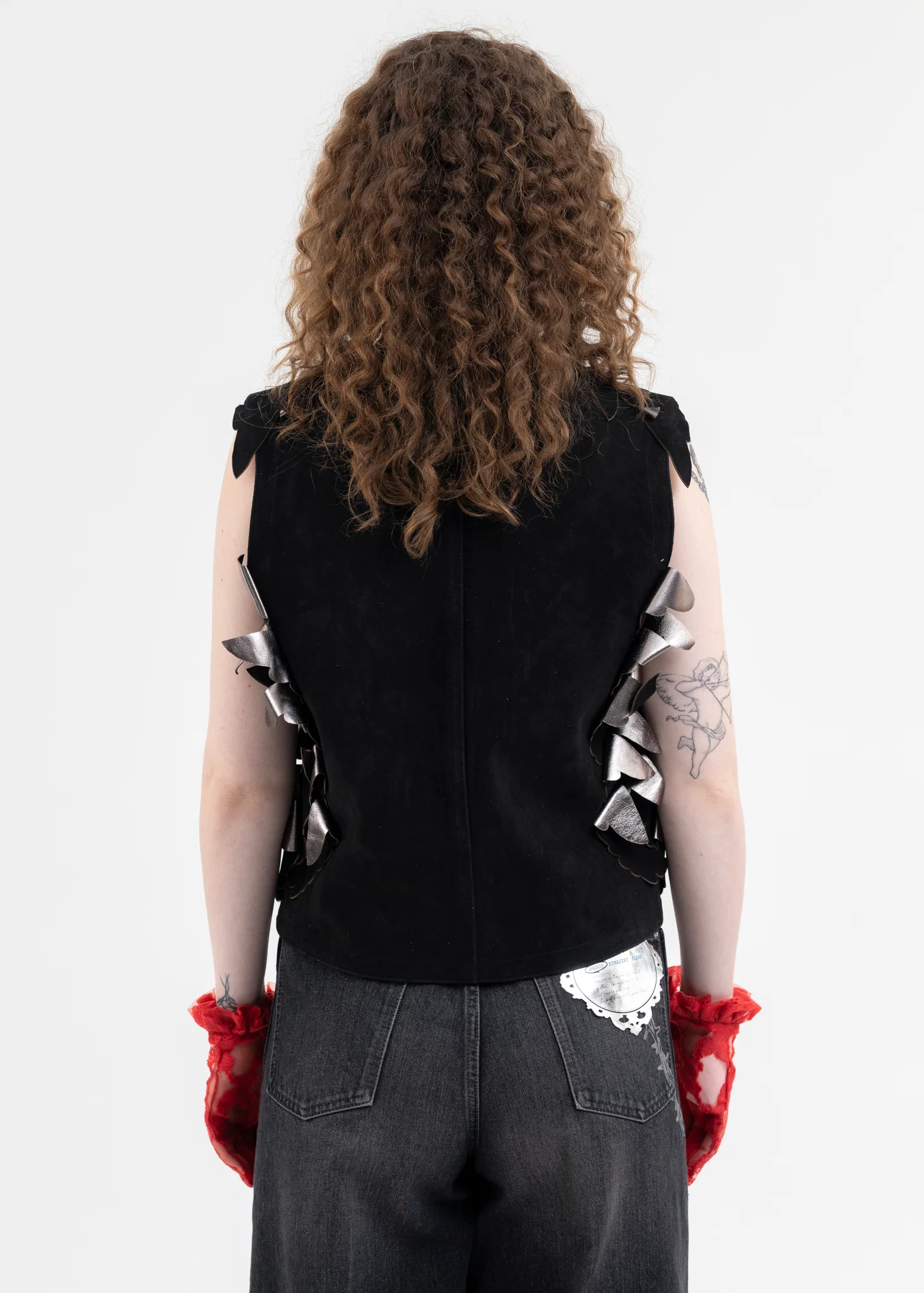 BLACK ANGEL WING LEATHER VEST - Image 4