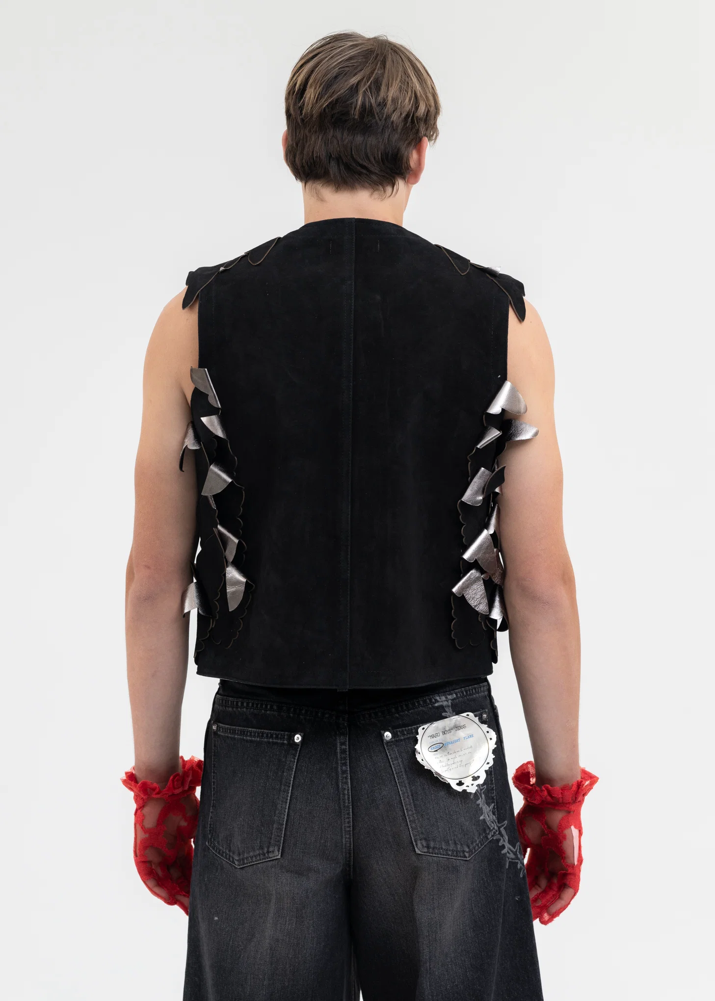 BLACK ANGEL WING LEATHER VEST - Image 4