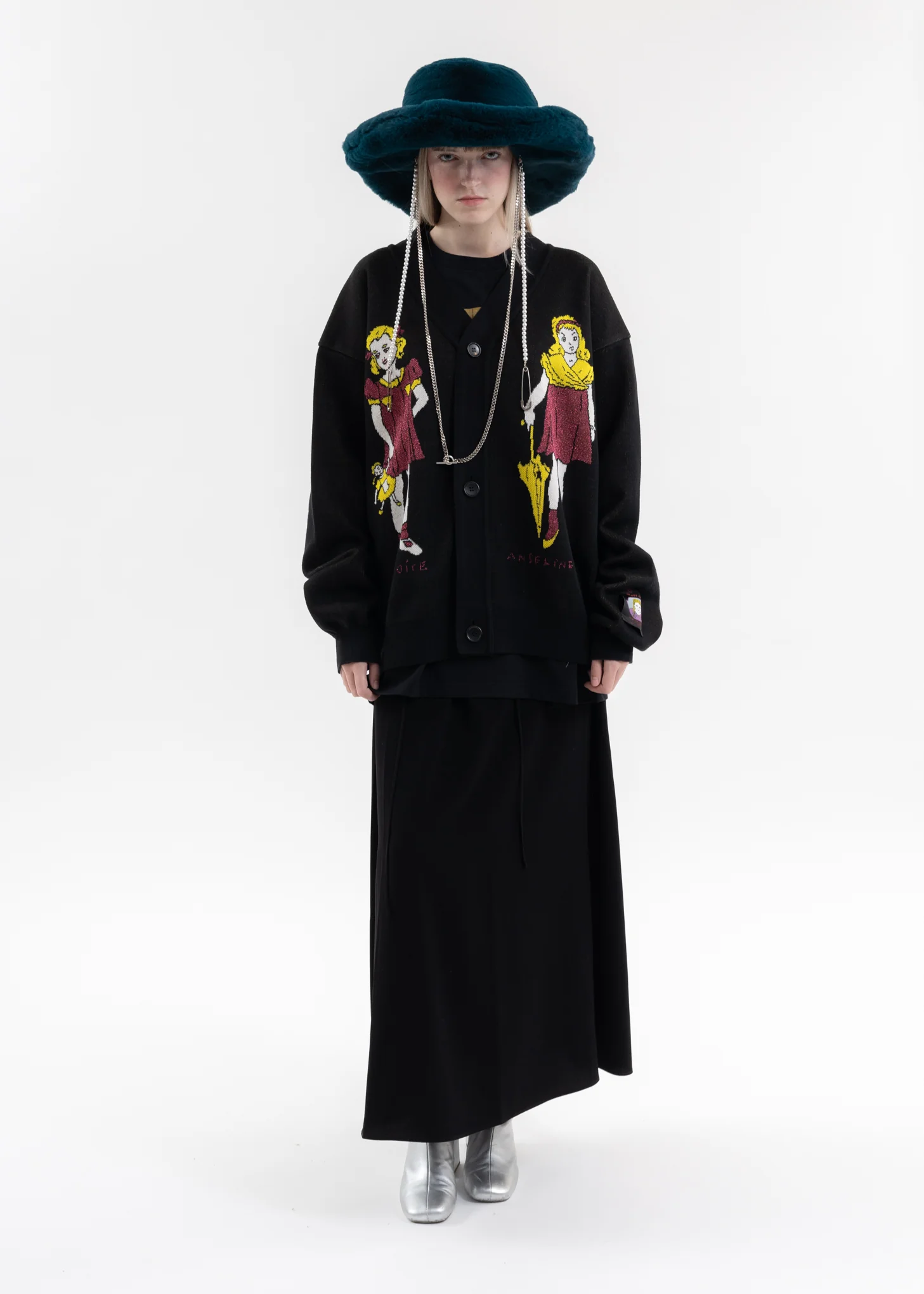Black Angeline and Joyce Knit Cardigan - KIDILL × Henry Darger Collaboration - Image 5