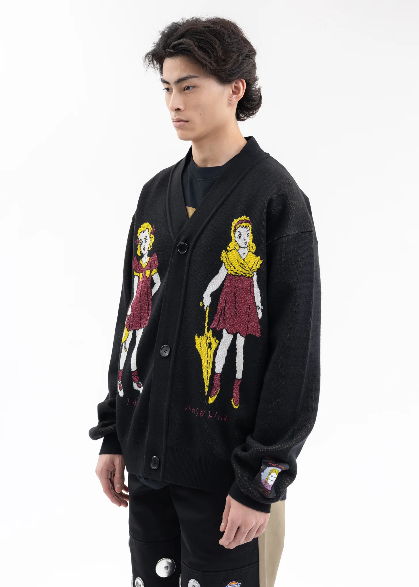 Black Angeline and Joyce Knit Cardigan - KIDILL × Henry Darger Collaboration - Image 3