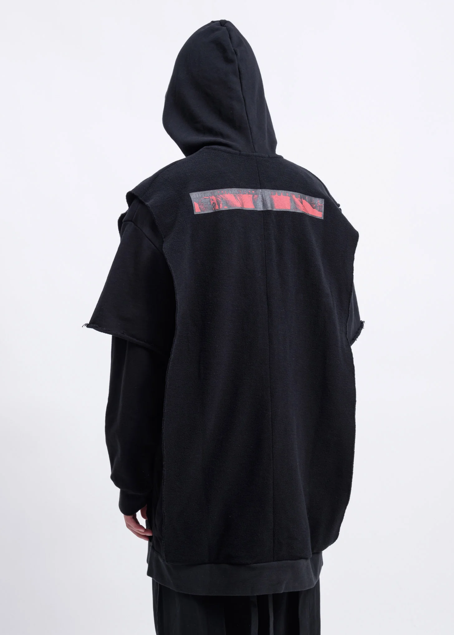 Black Another Crack Layered Fleece Hoodie - Image 2