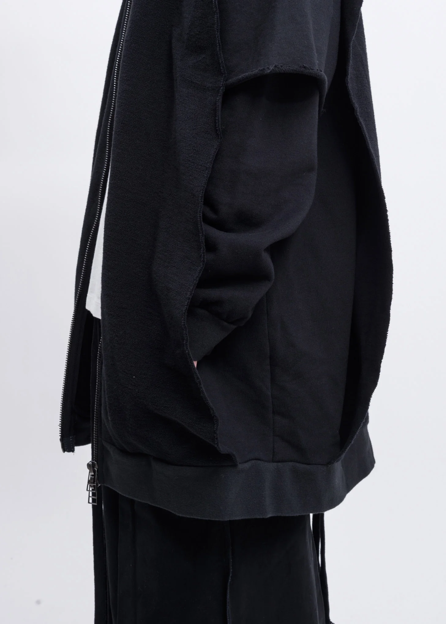 Black Another Crack Layered Fleece Hoodie - Image 7