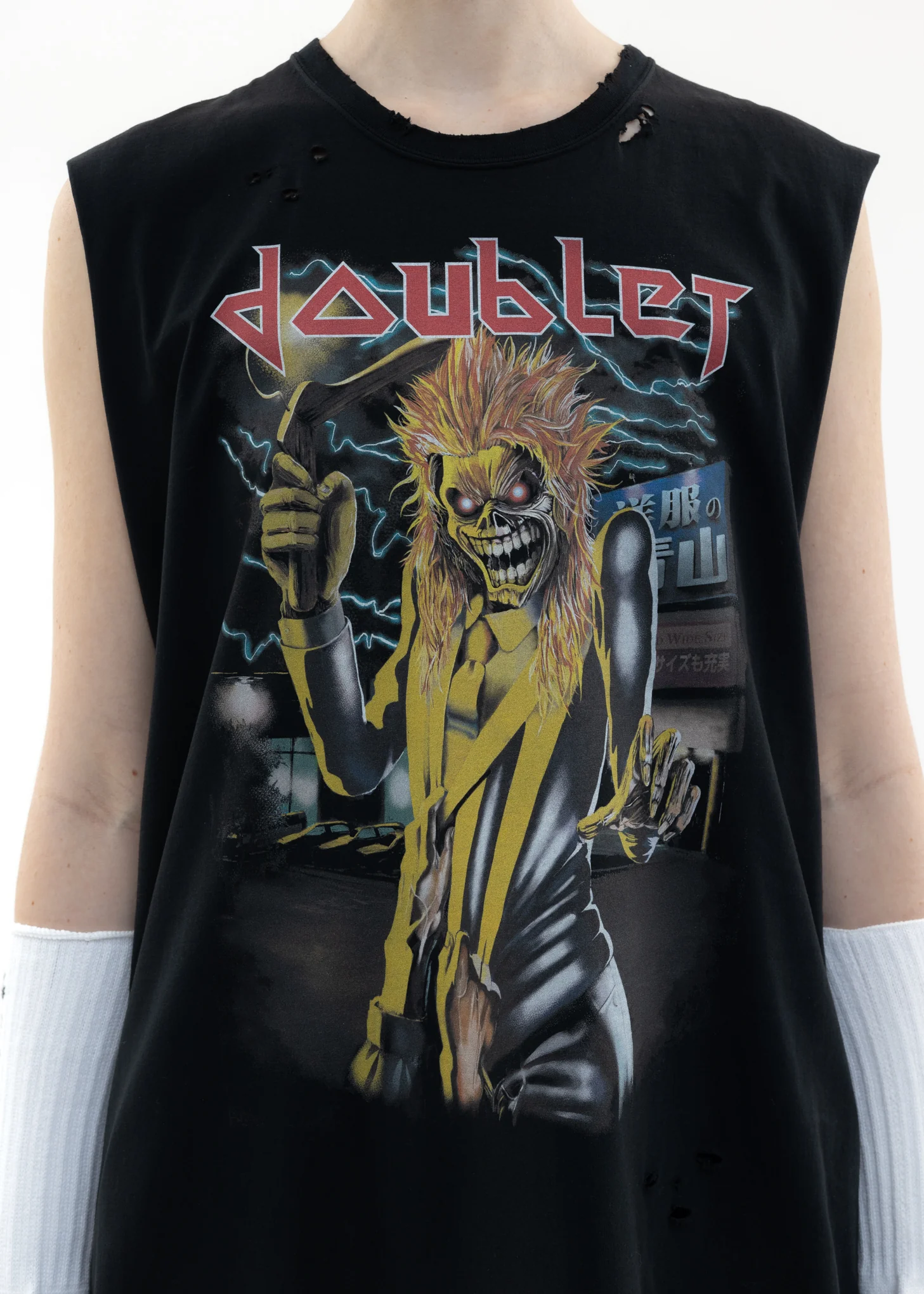 Black "AOYAMA" ROCK No Sleeves T-Shirt -ZOMBIE - Image 2