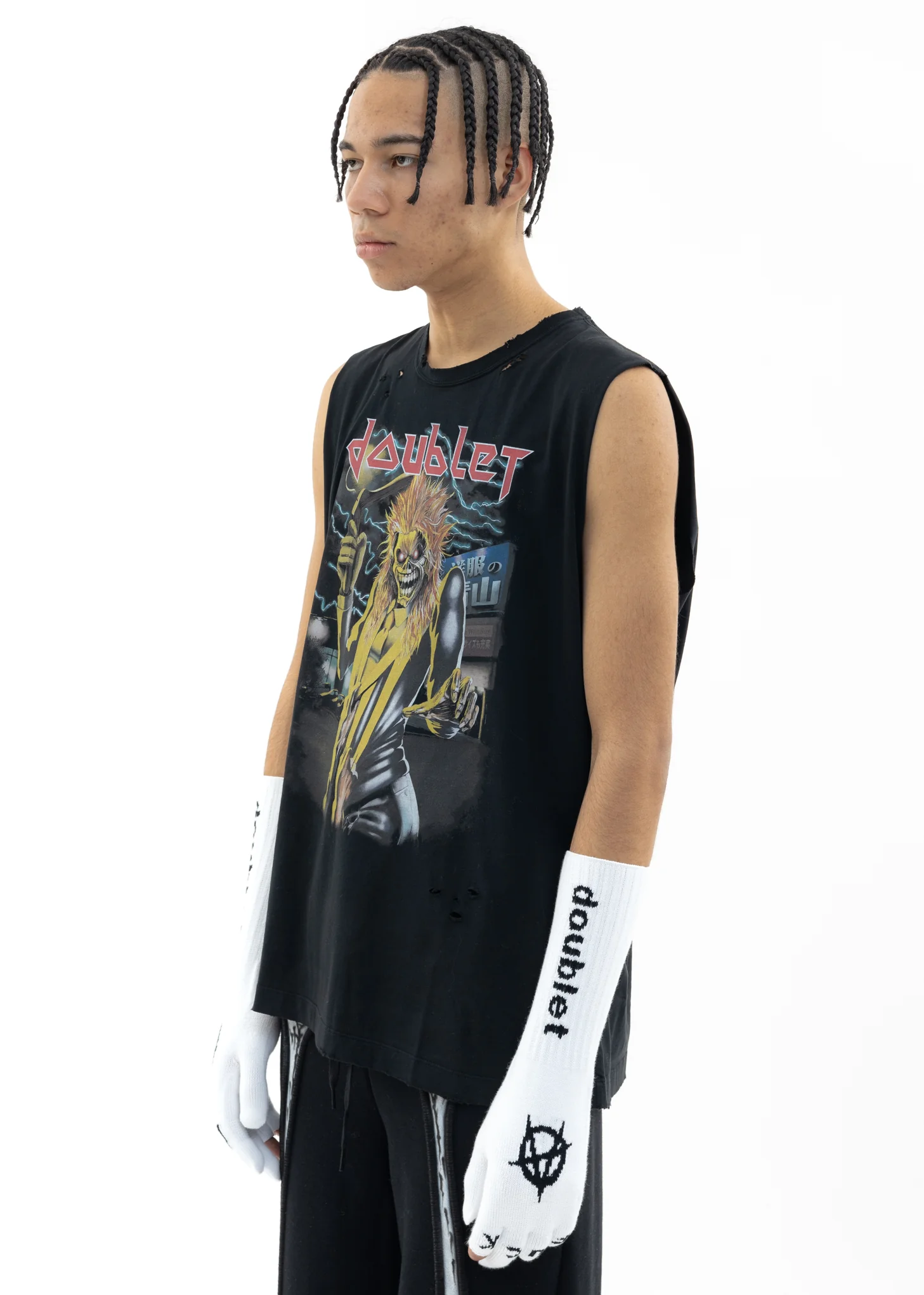 Black "AOYAMA" ROCK No Sleeves T-Shirt -ZOMBIE - Image 3