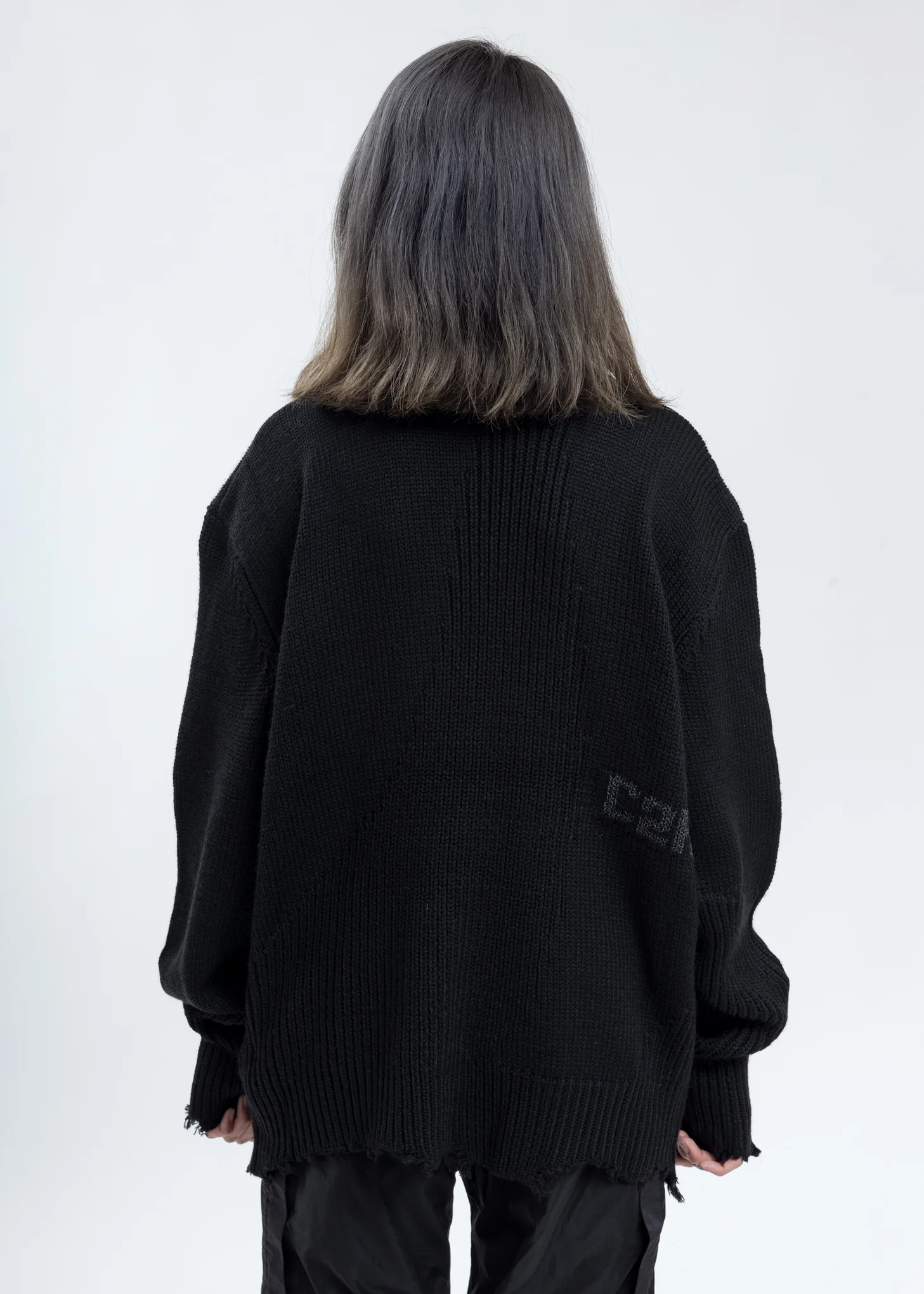 Black Arc Sculpture Knit Sweater - Image 2